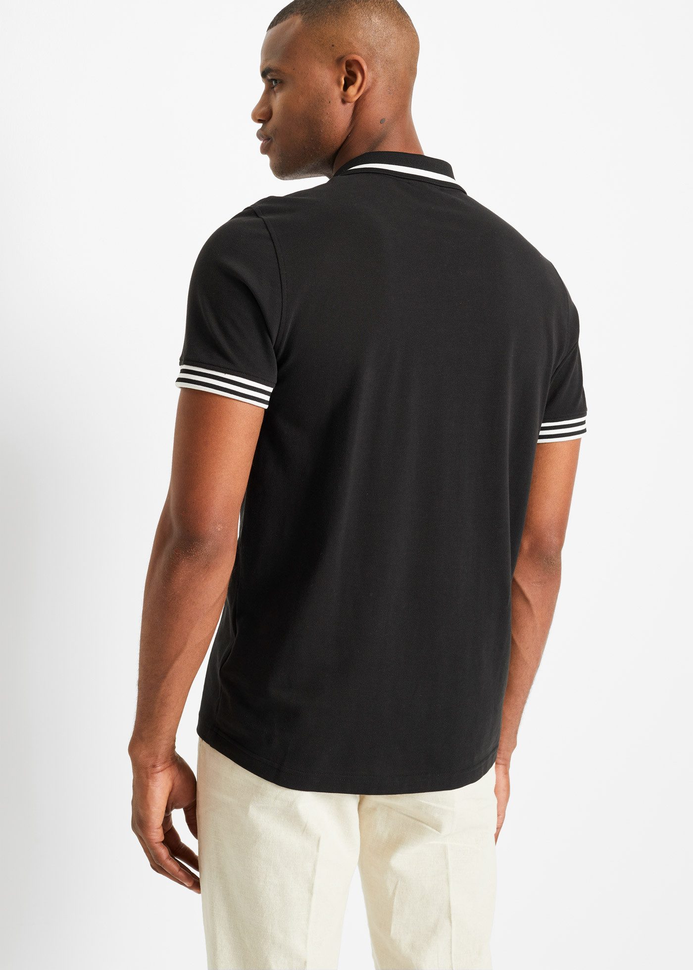 bonprix Poloshirt Kurzarm, mit Reißverschluss, aus reiner Baumwolle