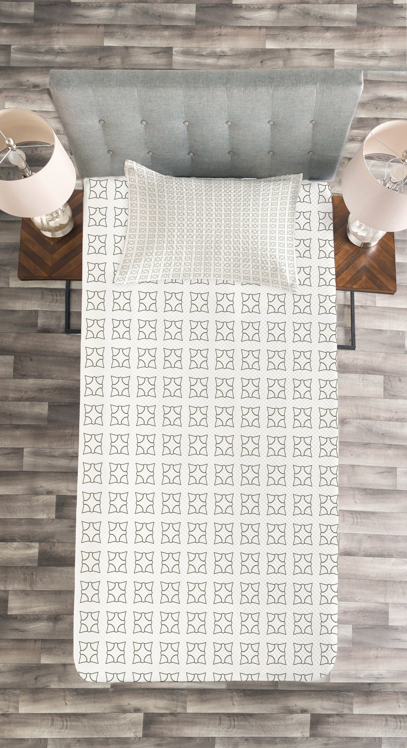 Waschbar, in Squares Tagesdecke Abstraktes Geometrisch Kissenbezügen Abakuhaus, Set Motiv mit