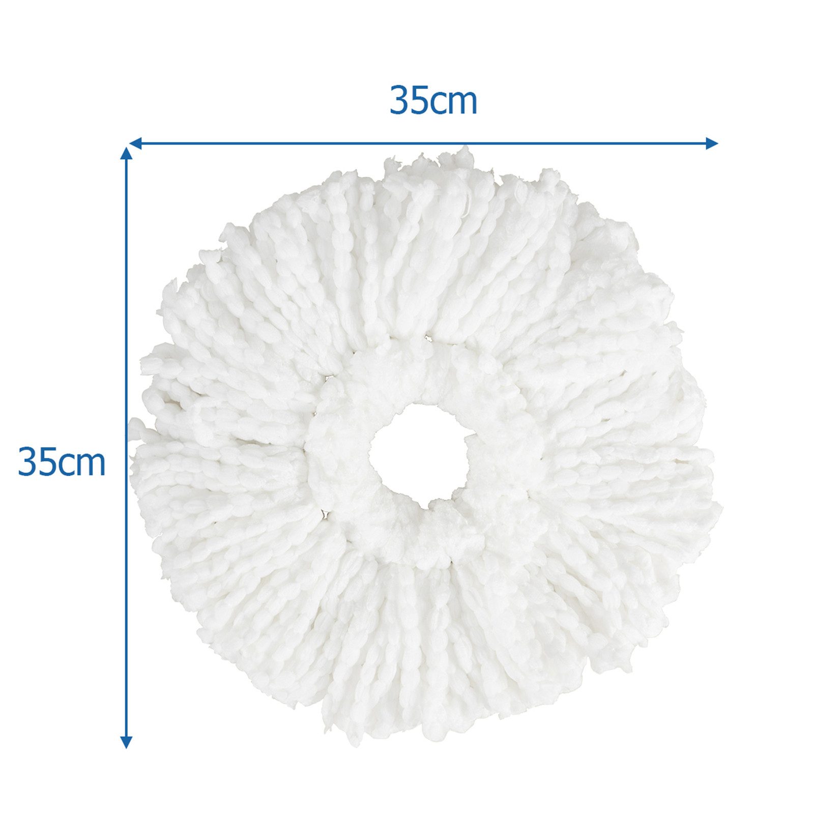 COSTWAY Wischmopp, 6 Stück, nur Wischmopp Bezug, waschbar, φ 36 cm rund