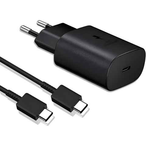 Cyoo Samsung 25W USB C Ladegerät Ladekabel 1m - Samsung Galaxy S23 S22 Smartphone-Ladegerät (Kompatibilität: Samsung Galaxy S10e, S20, S20+, S20+ 5G, S20 + 5G Enterprise Edition, S20 5G, S20 Enterprise Edition, S20 FE, S20 FE 5G, S20 Ultra 5G, S21+ 5G, S21 5G, S21 FE 5G, S21 Ultra 5G, S21 Ultra 5G Enterprise Edition, S22, S22+, S22 Ultra, S23, Note 10, Note 10+, Note 10 5G, Note 10+ 5G, S20 +, S8 +, S9 +, S10 +, Note 8, Note 9, A80, 2-tlg., Inklusives USB-C Kabel Zuverlässige Qualität Schnellladegerät, Ersatzladegerät, Travel, Universal, 25 W USB C Schnellladegerät)