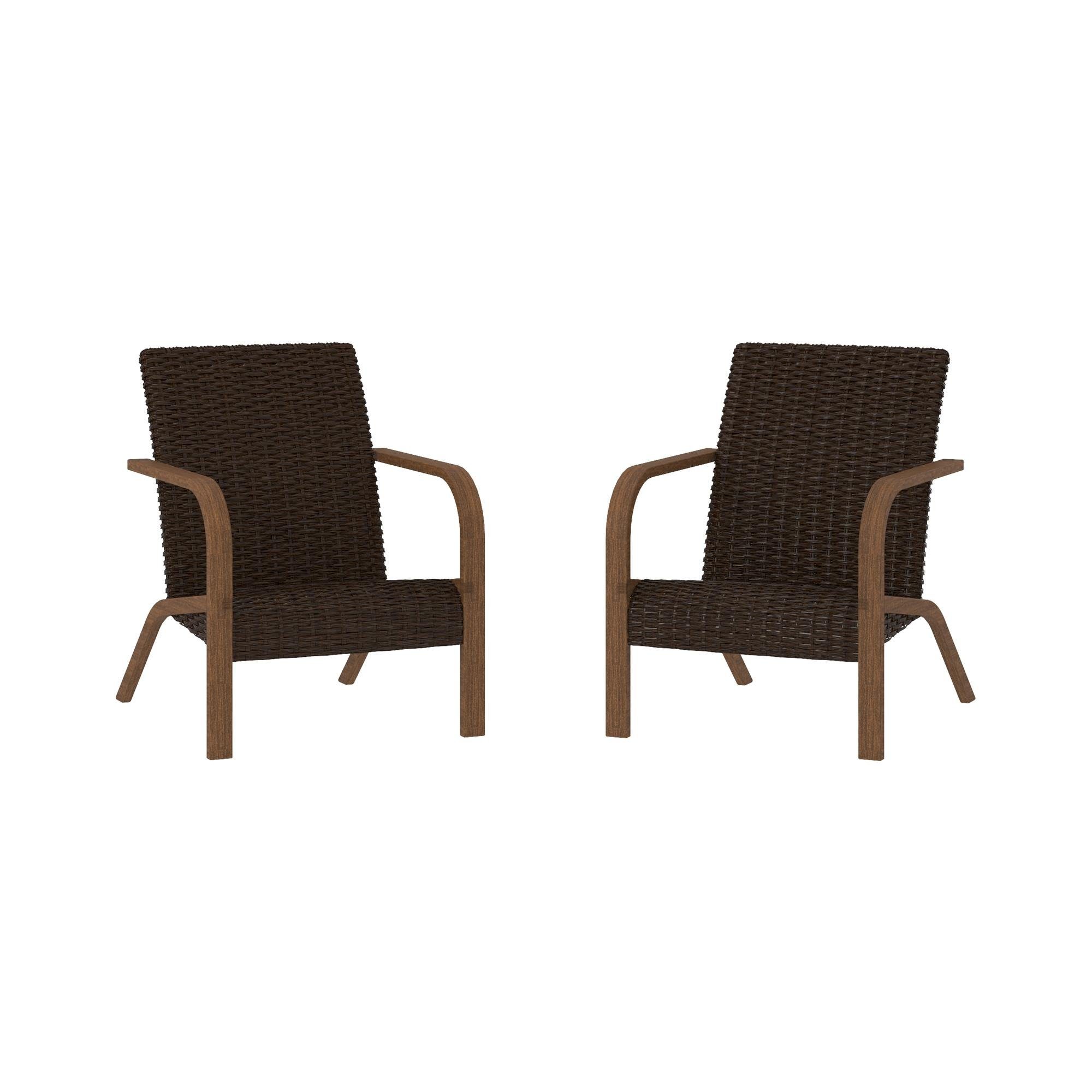 loft24 Gartenstuhl Smartwick - Patio Stuhl Rattanstuhl Gartenmöbel Outdoor (Set, 2 St), Stuhl, Rattan, Sitzhöhe 35,5 cm, Geflechtstuhl