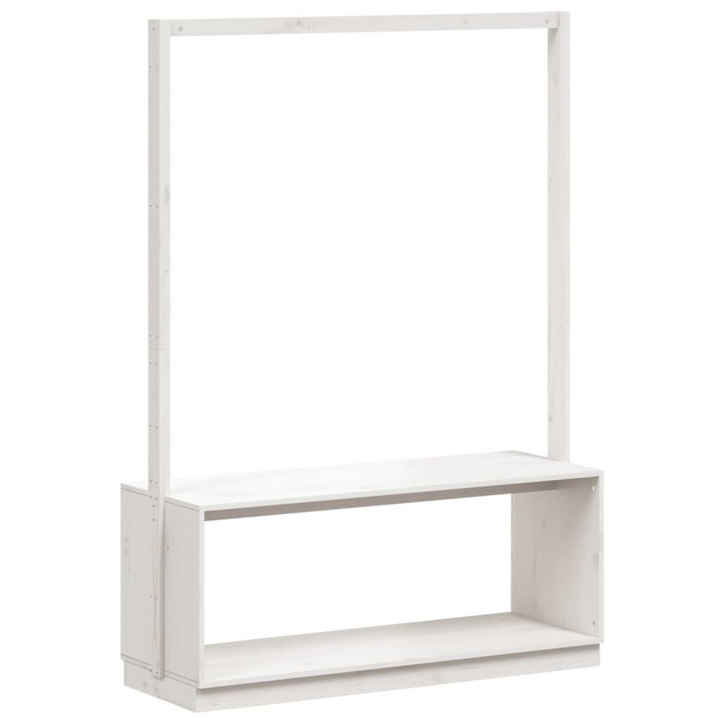 vidaXL Garderobe Kleiderständer mit Schuhablage Weiß 113x40x157,5 cm Kiefernholz