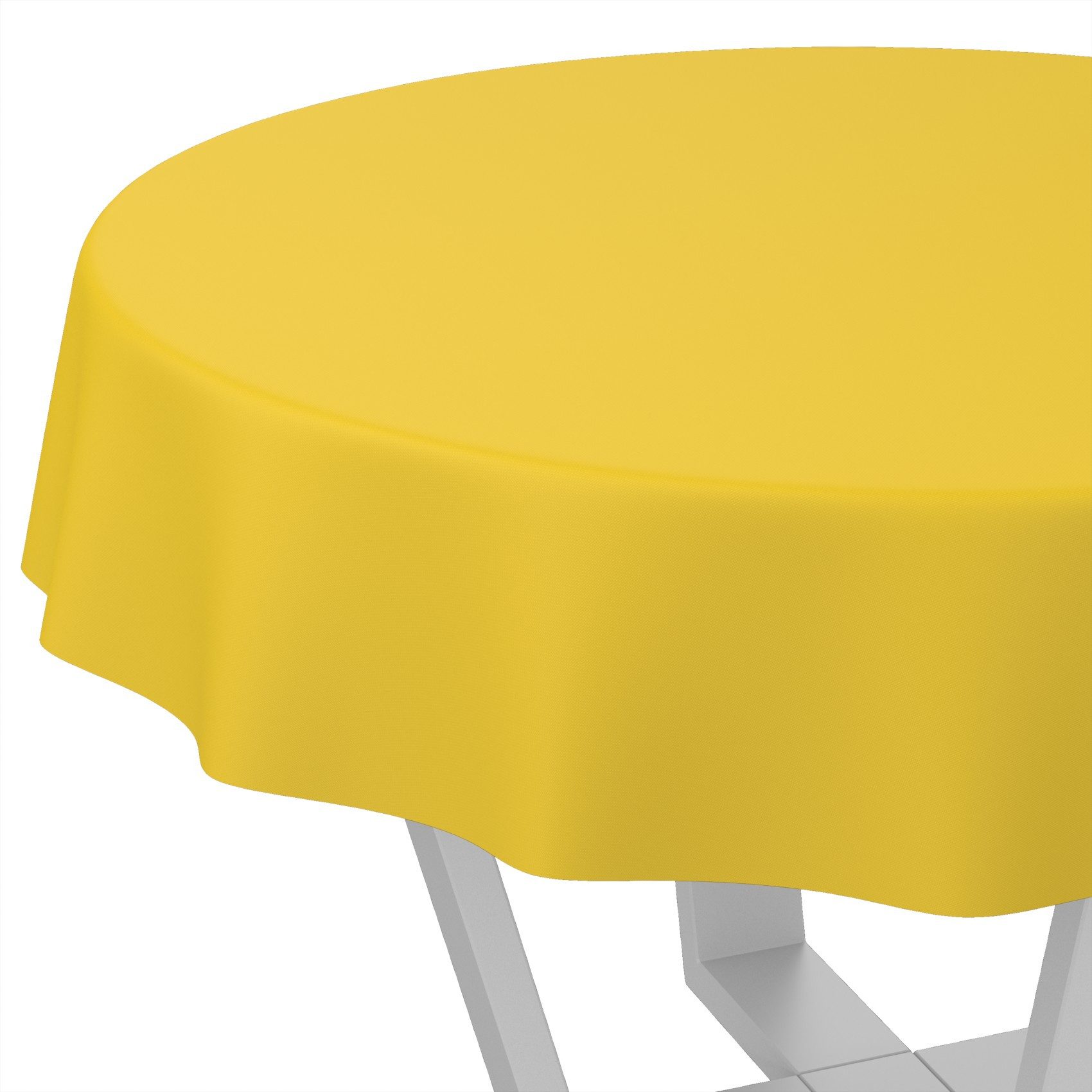 ANRO Tischdecke Wachstuchtischdecke abwaschbar UNI auch als Gartentischdecke (Einzelstück 1-tlg), wasserabweisend pflegeleicht Textil-Optik Gelb Rund 120cm