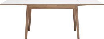 Hammel Furniture Esstisch Basic by Hammel Single, 180(280)x80 cm, Tischplatte aus Melamin und Gestell in Massivholz