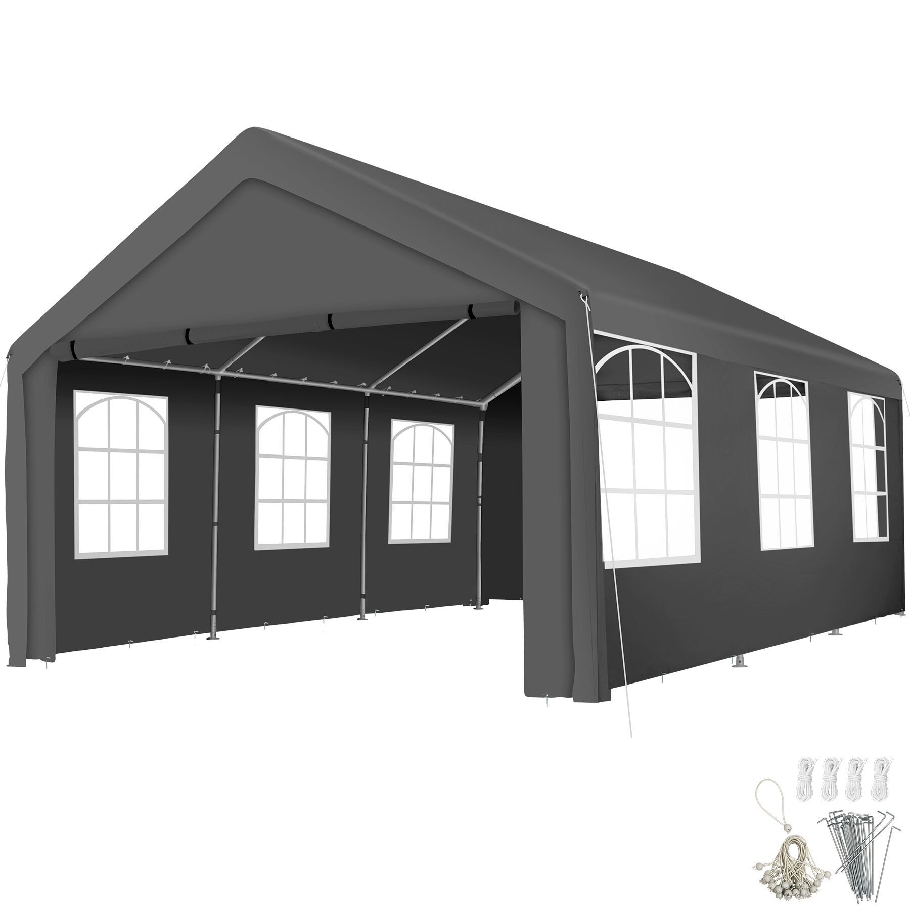 tectake Pavillon Jasko, mit 4 Seitenteilen, (600 x 400 x 315 cm, Komplettset), wasserdicht