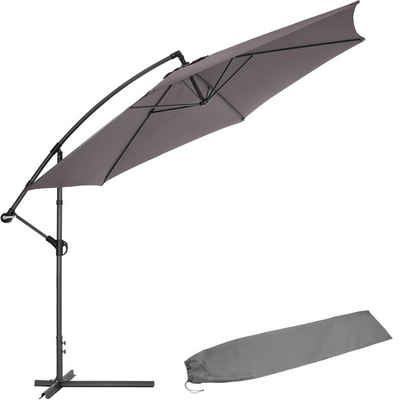 tectake Sonnenschirm »Sonnenschirm Ampelschirm Ciccio Ø 350cm mit«, Komplettset, inkl. Schirmstände, Fuß und Schutzhülle, mit Kurbel, UV-Schutz