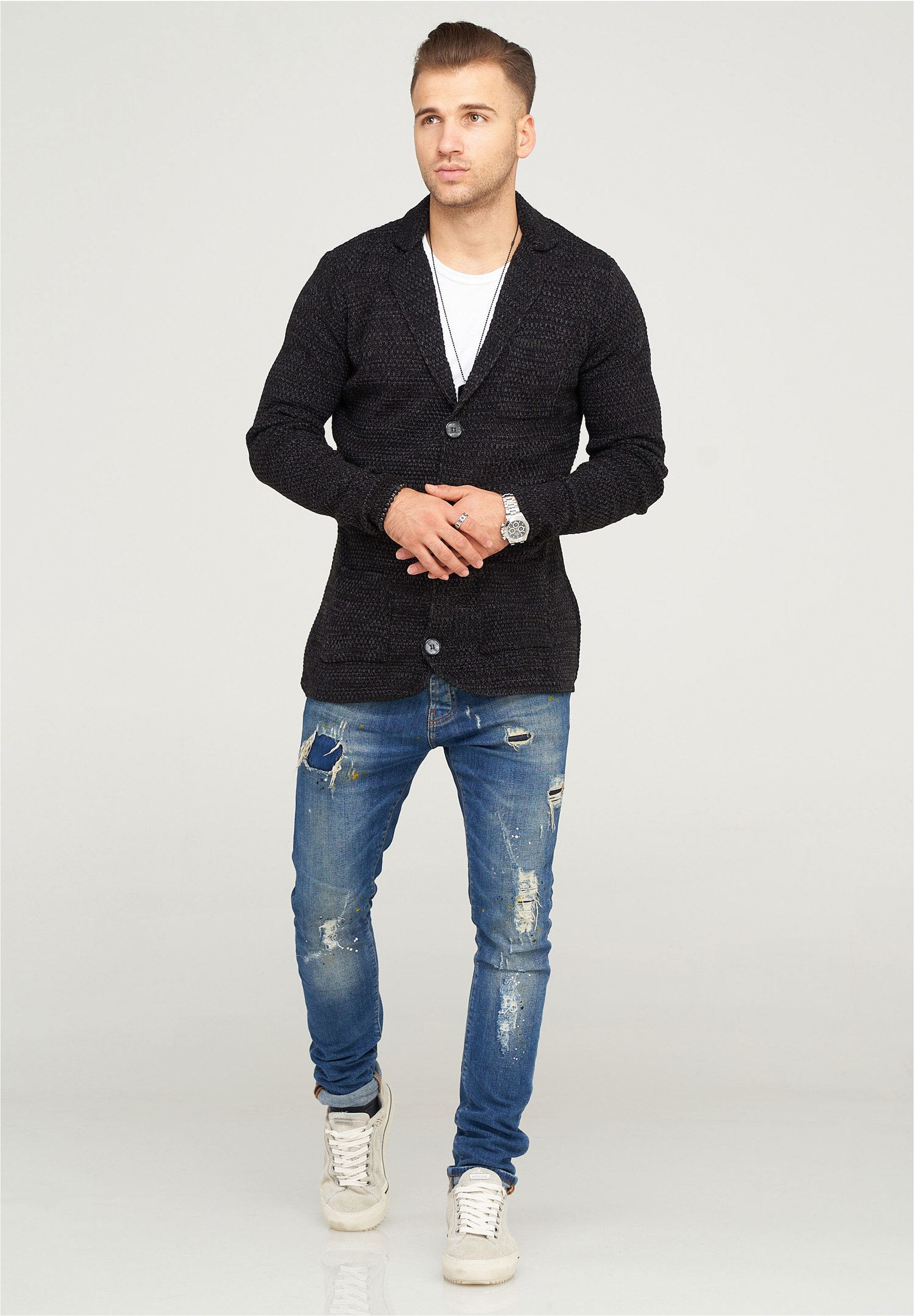 behype Strickjacke FELIAN mit modischem Reverskragen günstig online kaufen