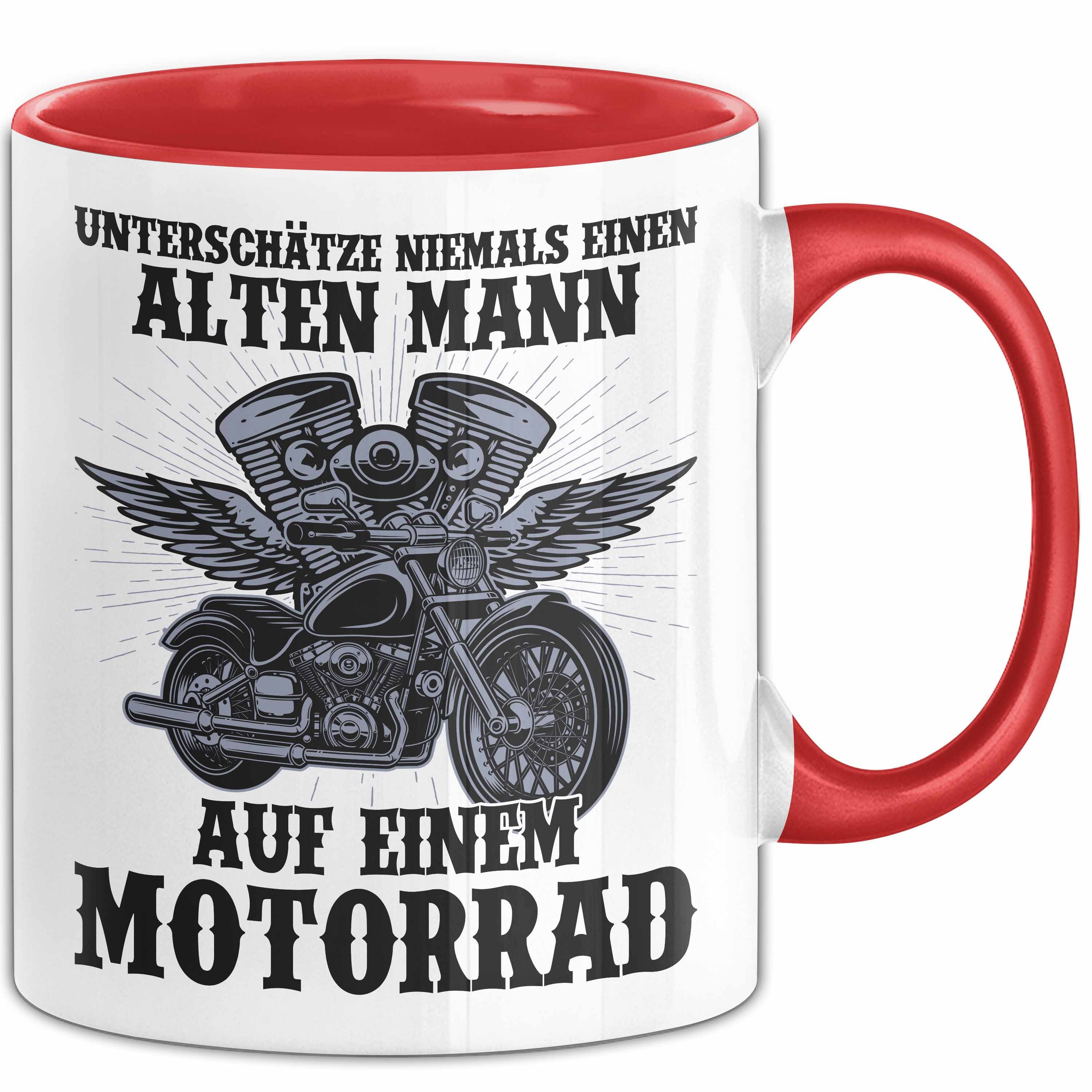 Trendation Tasse Motorradfahrer Geschenk Tasse Kaffee-Becher Motorrad Spruch Unterschät