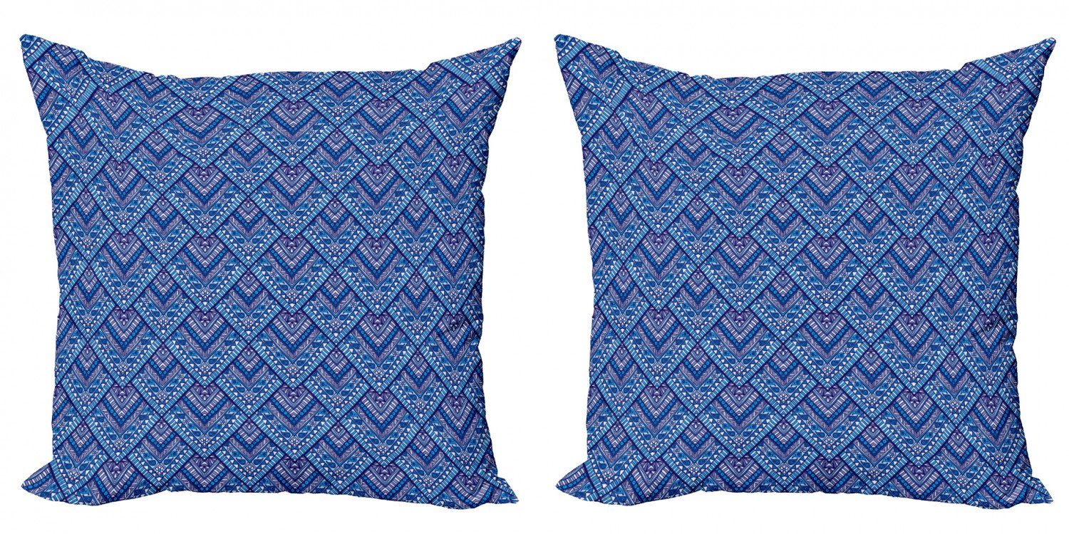Abakuhaus Paisley Alte Geometrie Accent Kunst Doppelseitiger Stück), Digitaldruck, Kissenbezüge blau Modern (2