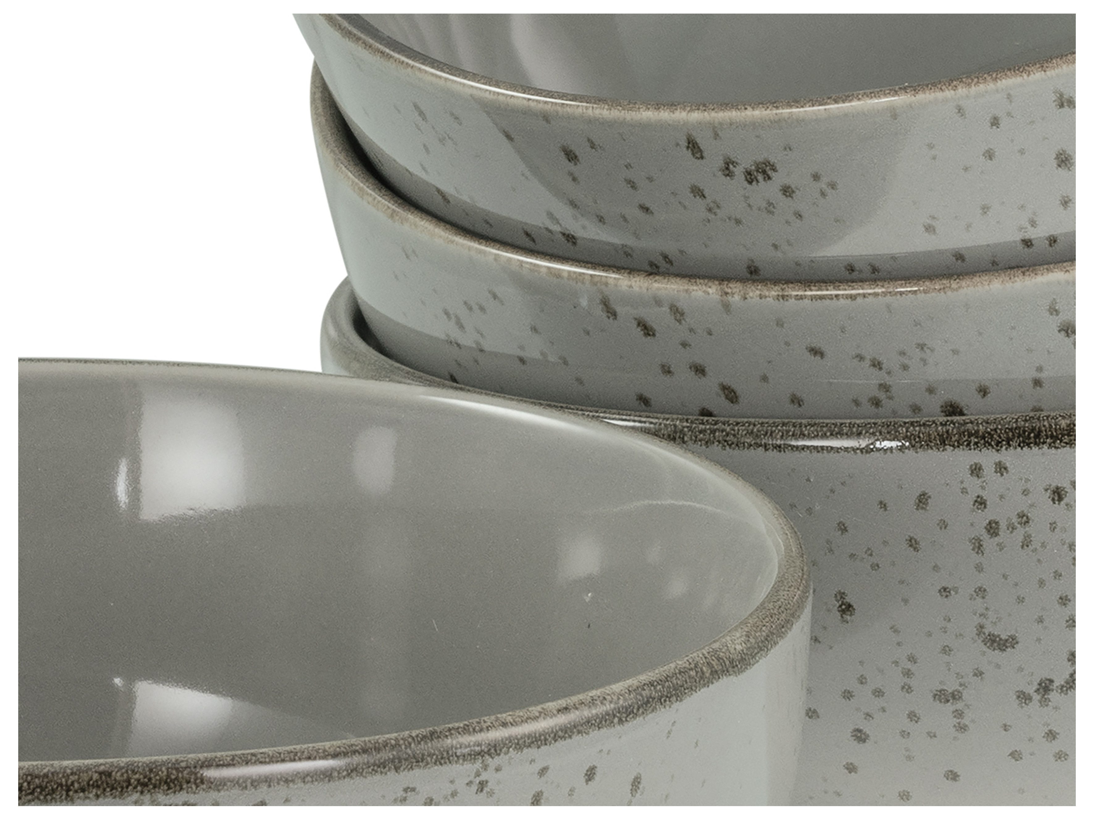 CreaTable Schale Nature Collection, Buddha Bowl 4-tlg, Steinzeug, (Set, 4-tlg), Handwerklicher Look, Vintage, Höhe 8,5 cm