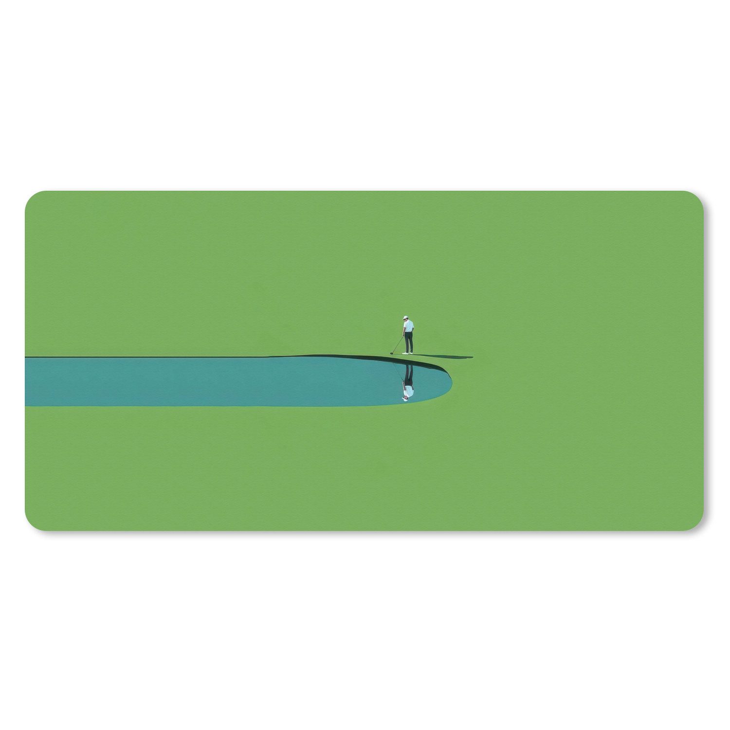 MuchoWow Mauspad Person - Welle - Wasser - Blau (1-St), Schreibtischunterlage, Mousepad Gaming XXL, Großes, 100x50 cm