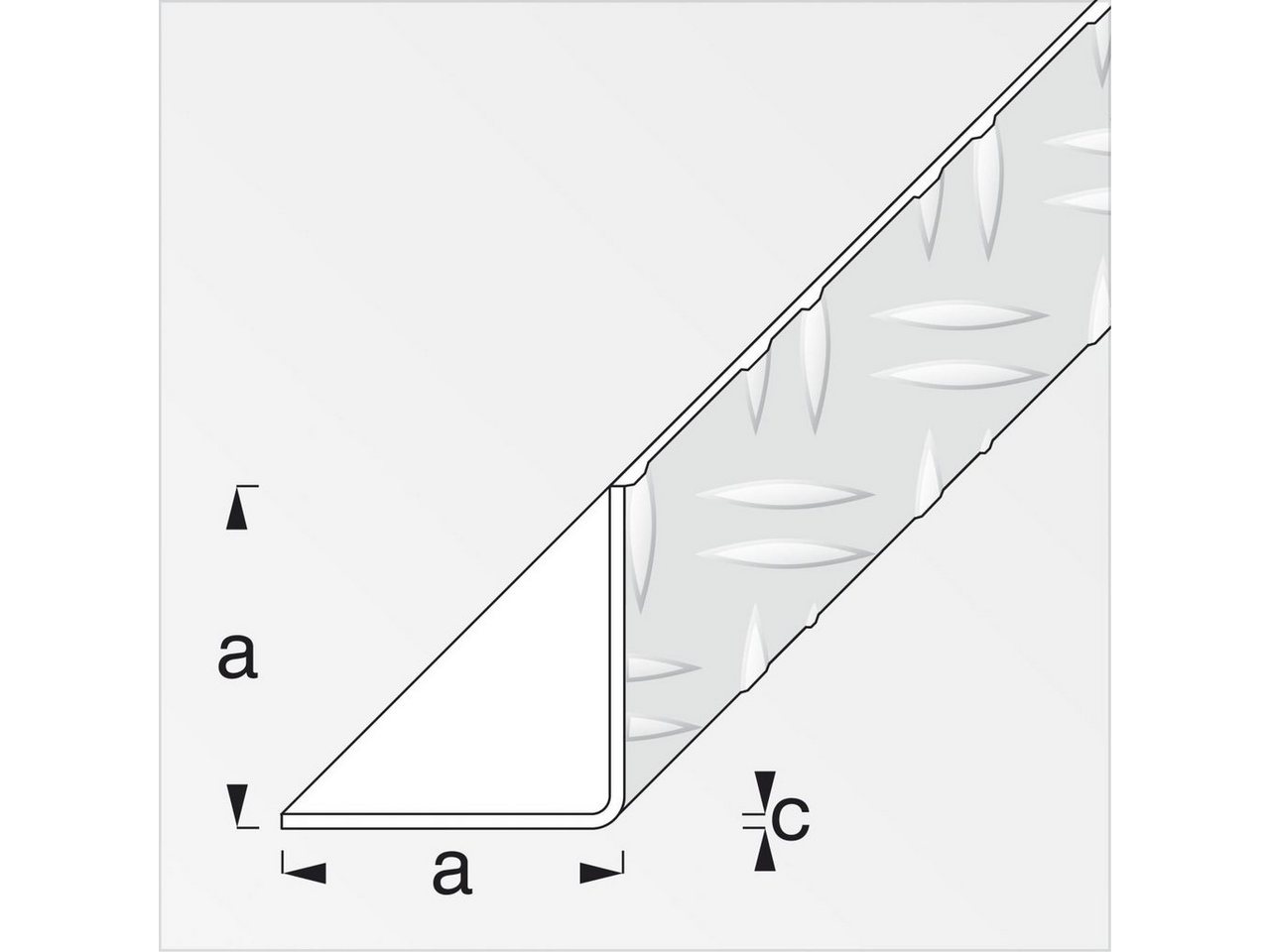 Thumbnail - alfer Winkelprofil alfer Winkel 1 m, 41.2 x 41.2 mm Aluminium roh