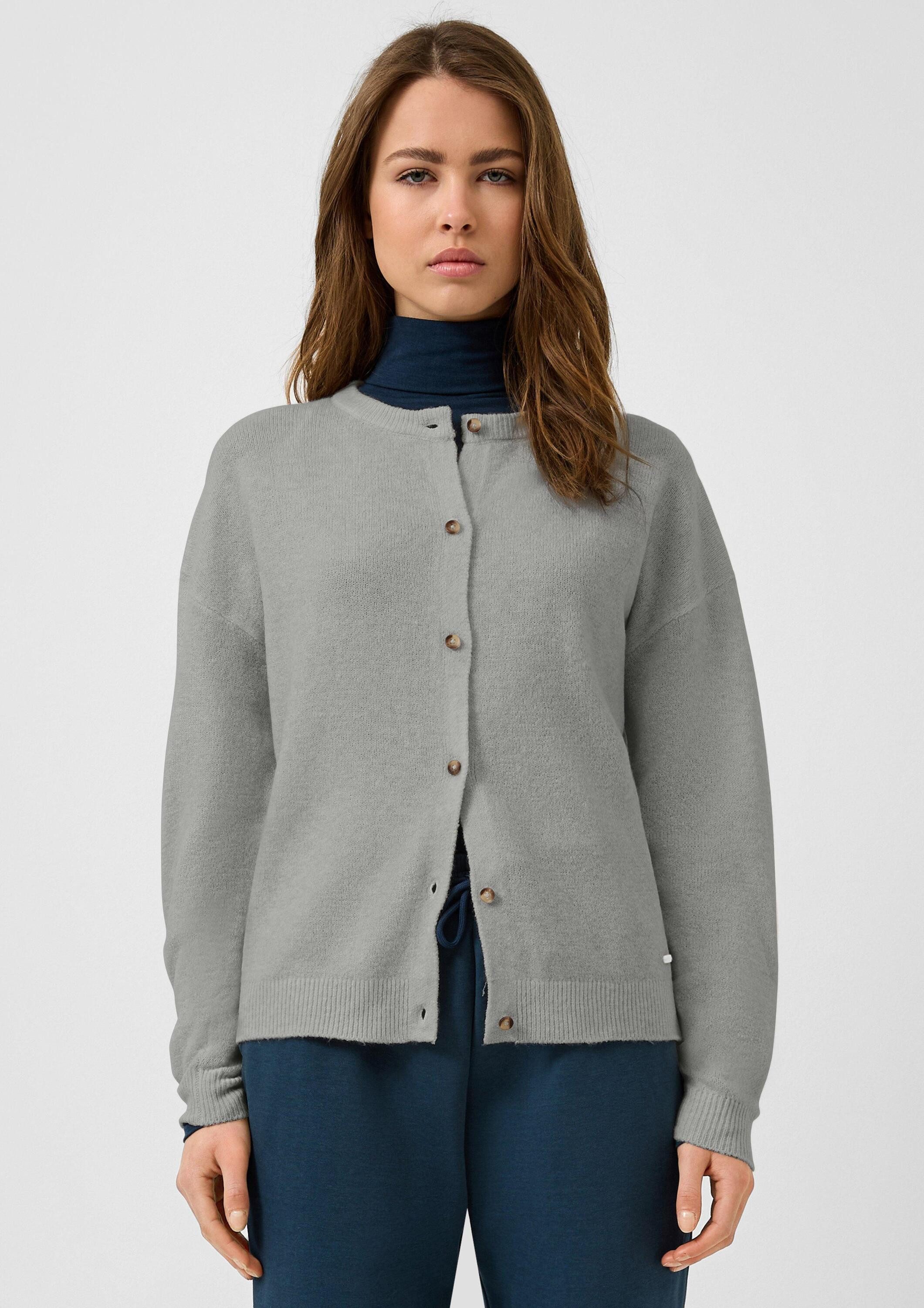 QS Cardigan Strickjacke Melierte Strickjacke