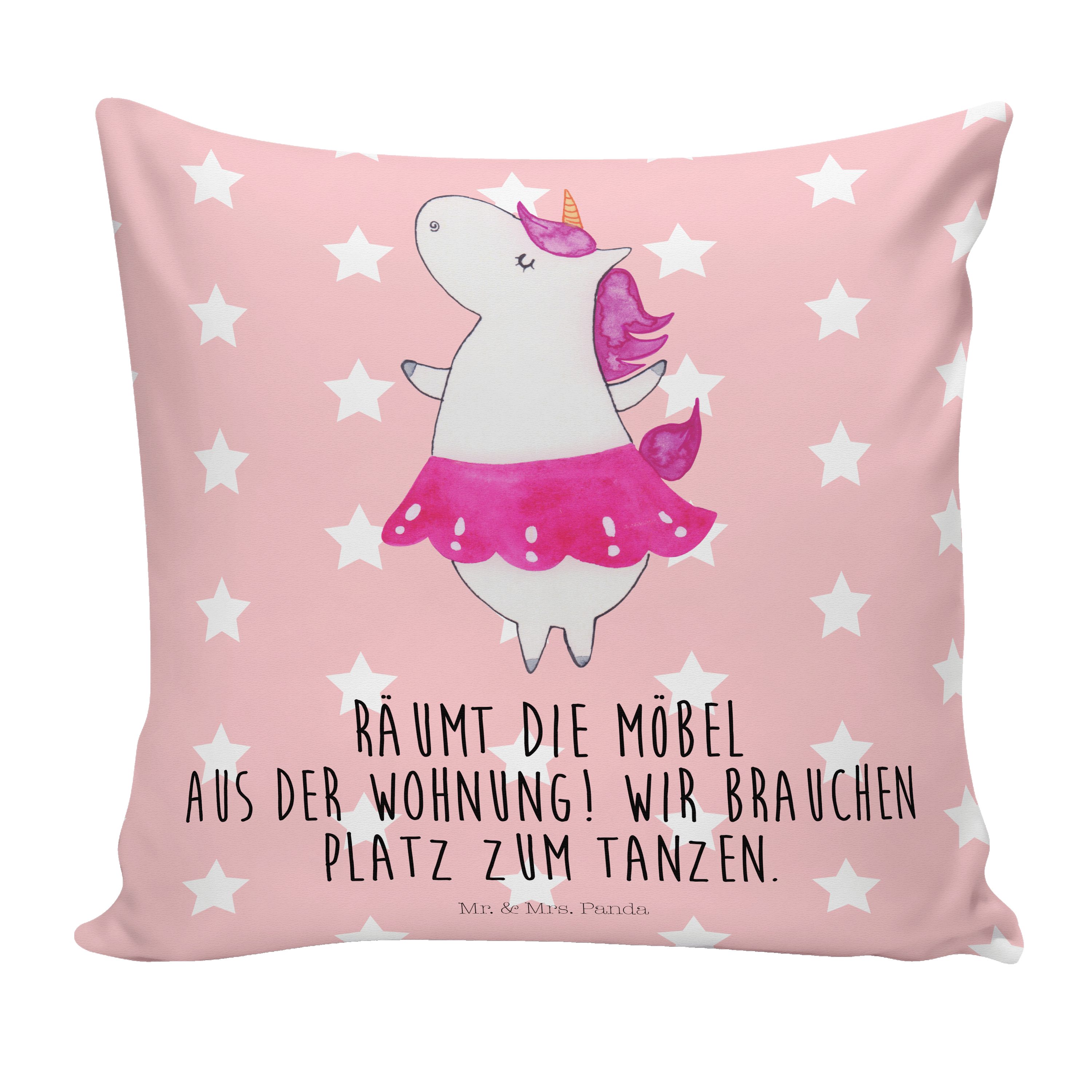 Mr. Moti Ballerina Mrs. Pastell Panda Lebensfreude, Geschenk, Party, & - Rot Dekokissen - Einhorn