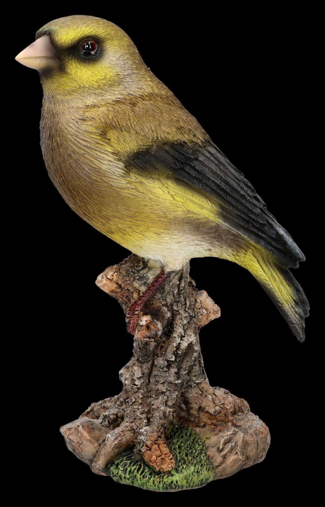 Figuren Shop GmbH Gartenfigur Grünfink Figur – Vogel Gartenfigur realistisch Tierfigur 15.5 cm Deko