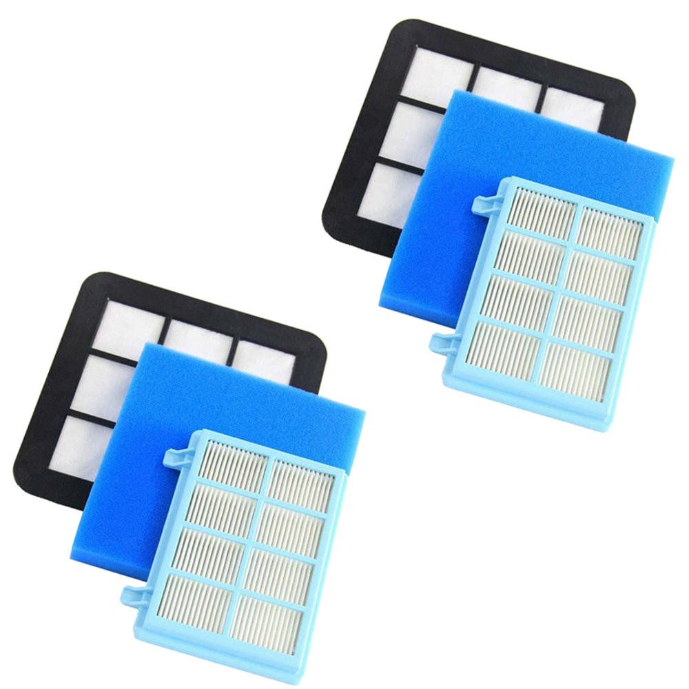 Trade-Shop Filter-Set 2x passend für Philips Power Pro Compact / Active FC 9332 FC 9333, Zubehör für Philips FC8010/01, FC 8010, HEPA Abluftfilter, waschbarer Motorfilter, Schaumstoffilter
