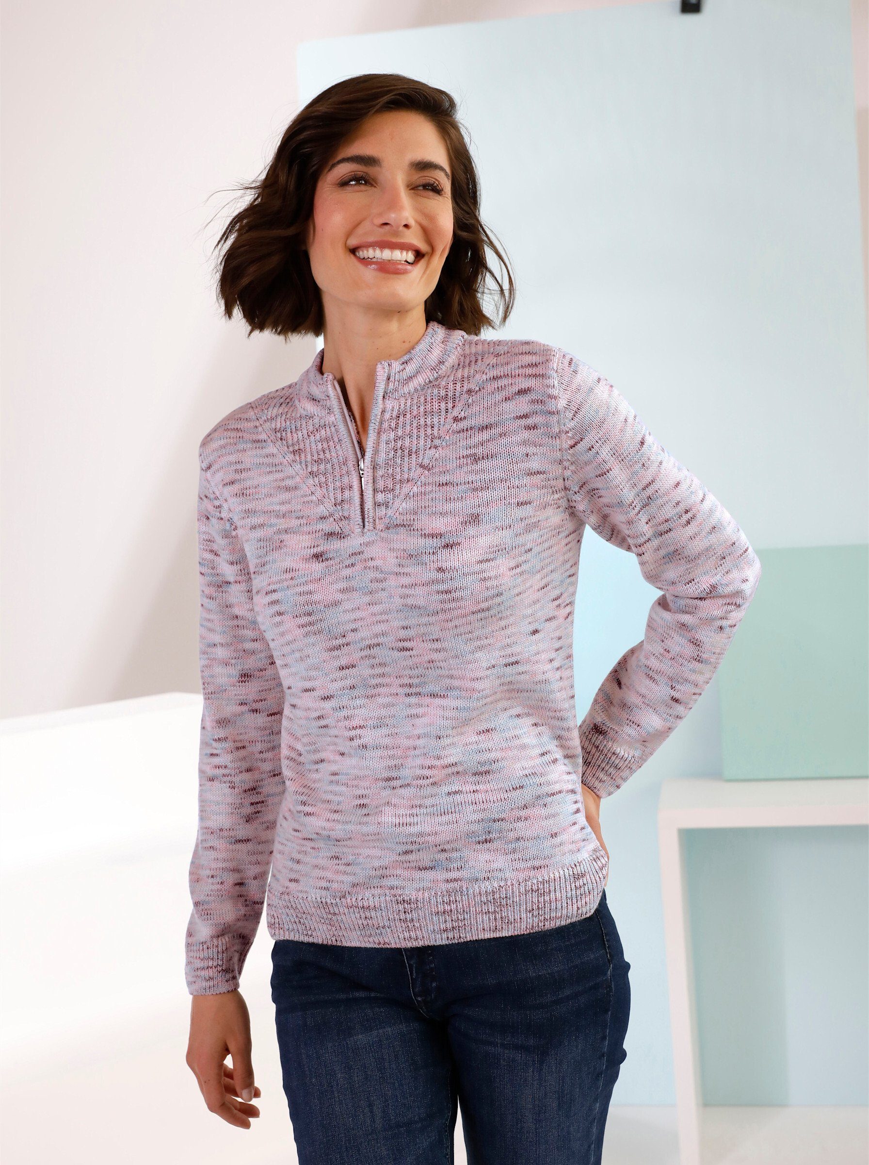 Sieh an! Strickpullover Stehkragenpullover . günstig online kaufen