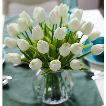 Kunstblumenstrauß 10er 10er Pack künstliche Tulpen Fake Tulip Bouquet, AUKUU