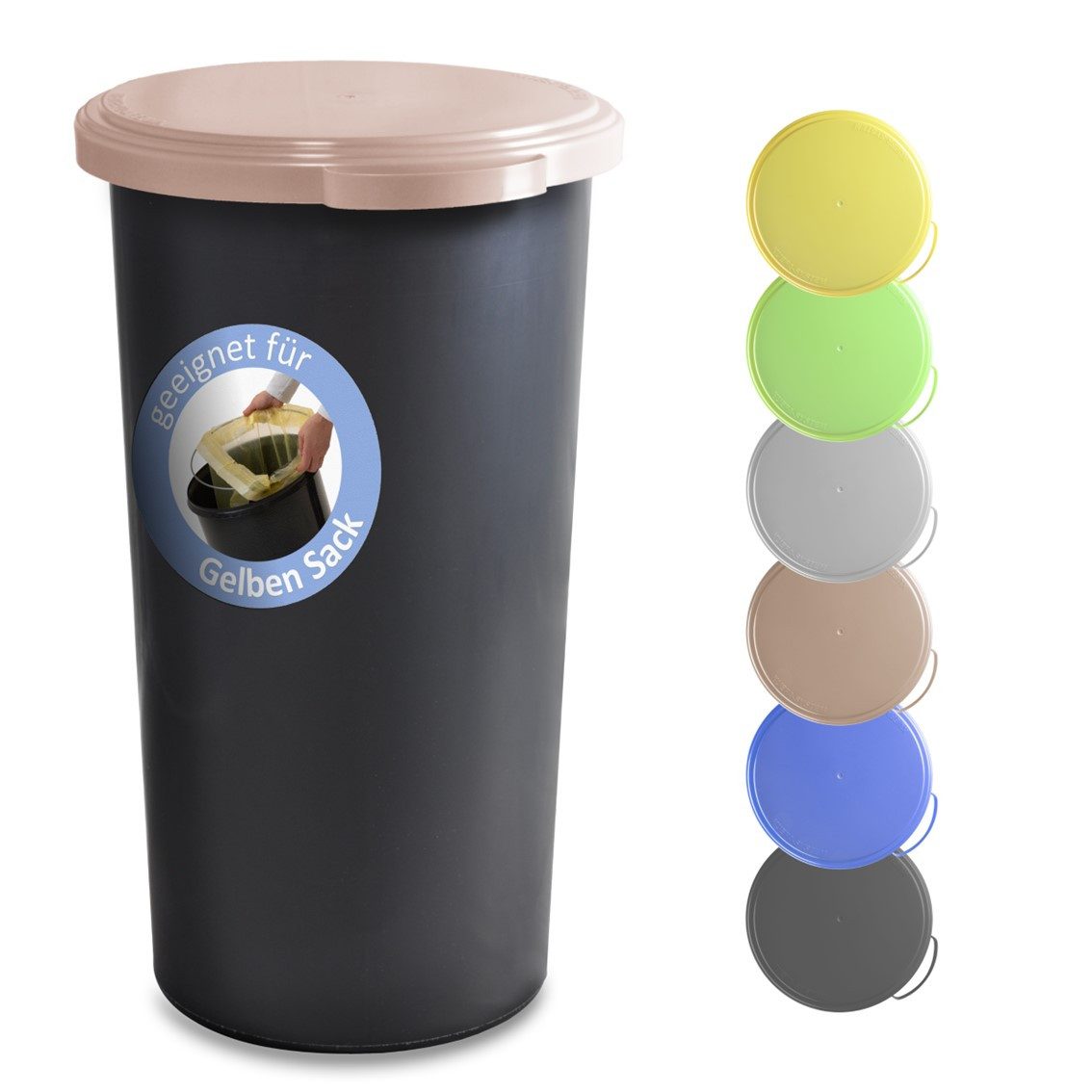KUEFA Müllsackständer VLC 60L Mülleimer Gelber Sack, inkl. Klemm-Ring, Geruchsdicht