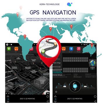 Hikity Android 10.1 Autoradio GPS 9.7" für 2009-2015 Chevrolet Cruze Autoradio (Duale Systembildverbindung wifi gps)
