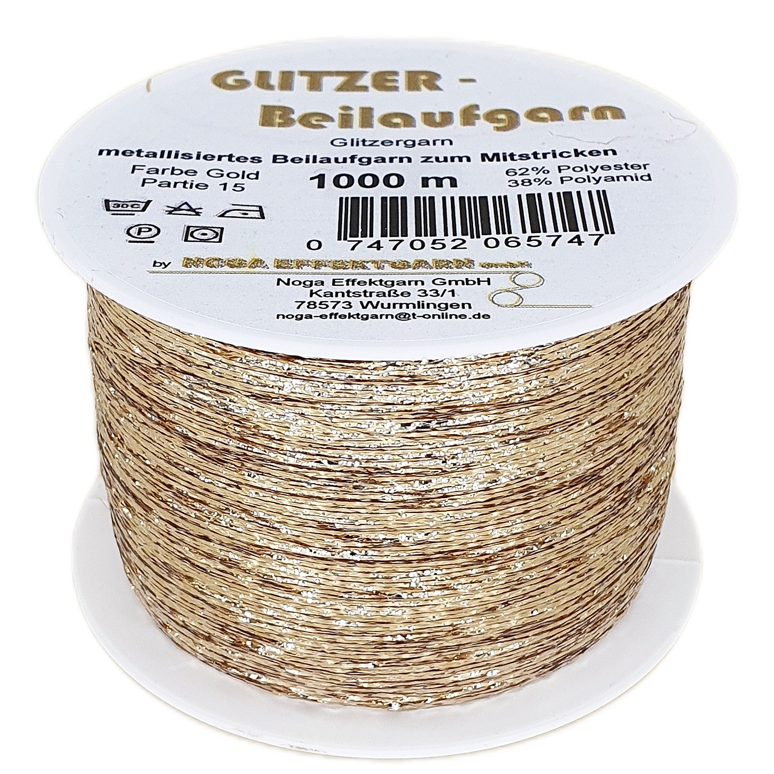 NOGA EFFEKTGARN GmbH Glitzer Beilaufgarn auf 1000 Meter Spule Effektgarn