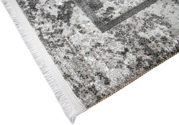 Läufer Oslo 2220, RESITAL The Voice of Carpet, rechteckig, Höhe: 12 mm, Kurzflor, modernes Design, Hoch-Tief Effekt, mit Bordüre & Fransen