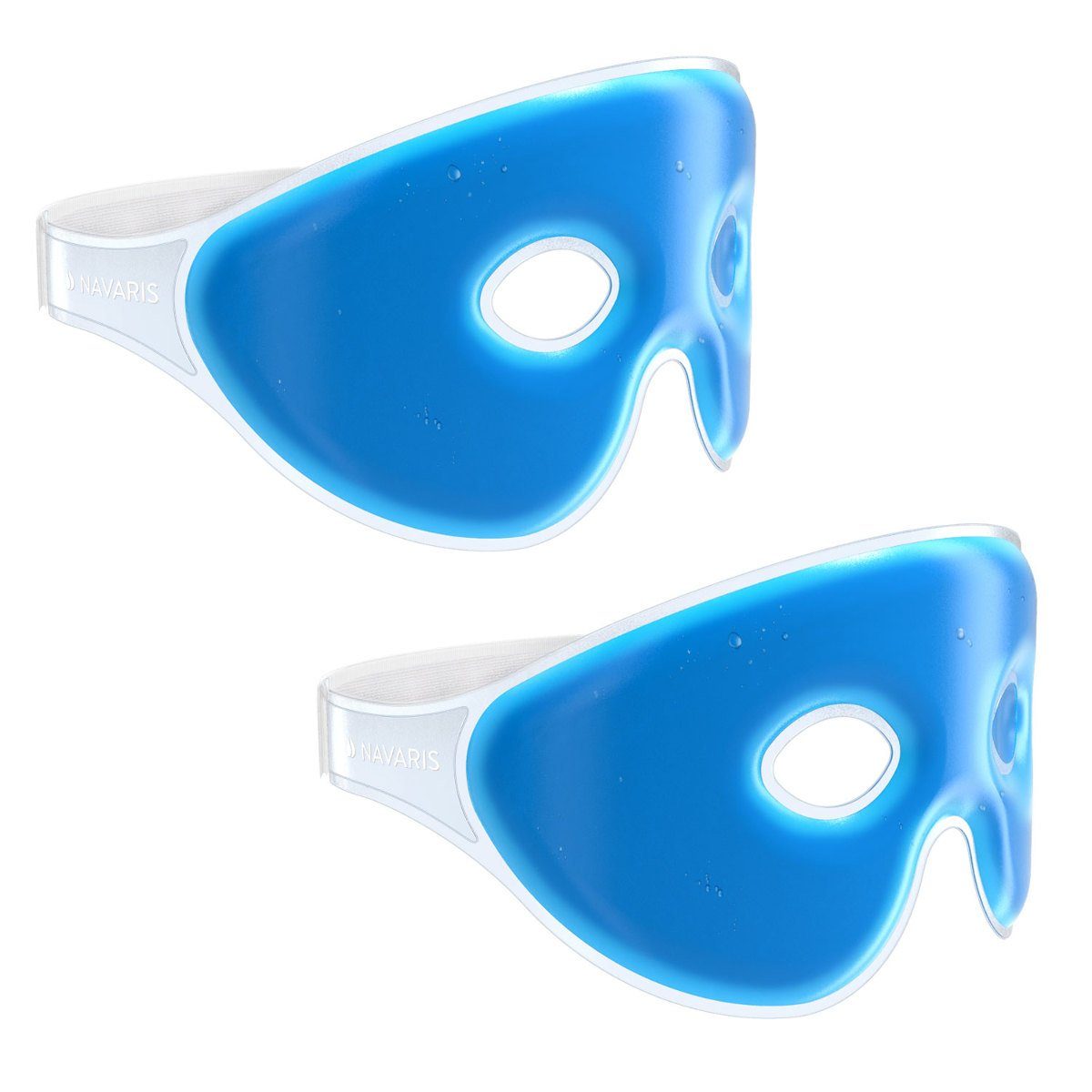 Navaris Gelkissen Kühlende Augengelmaske im Set mit Kühlbrille, 2-tlg.