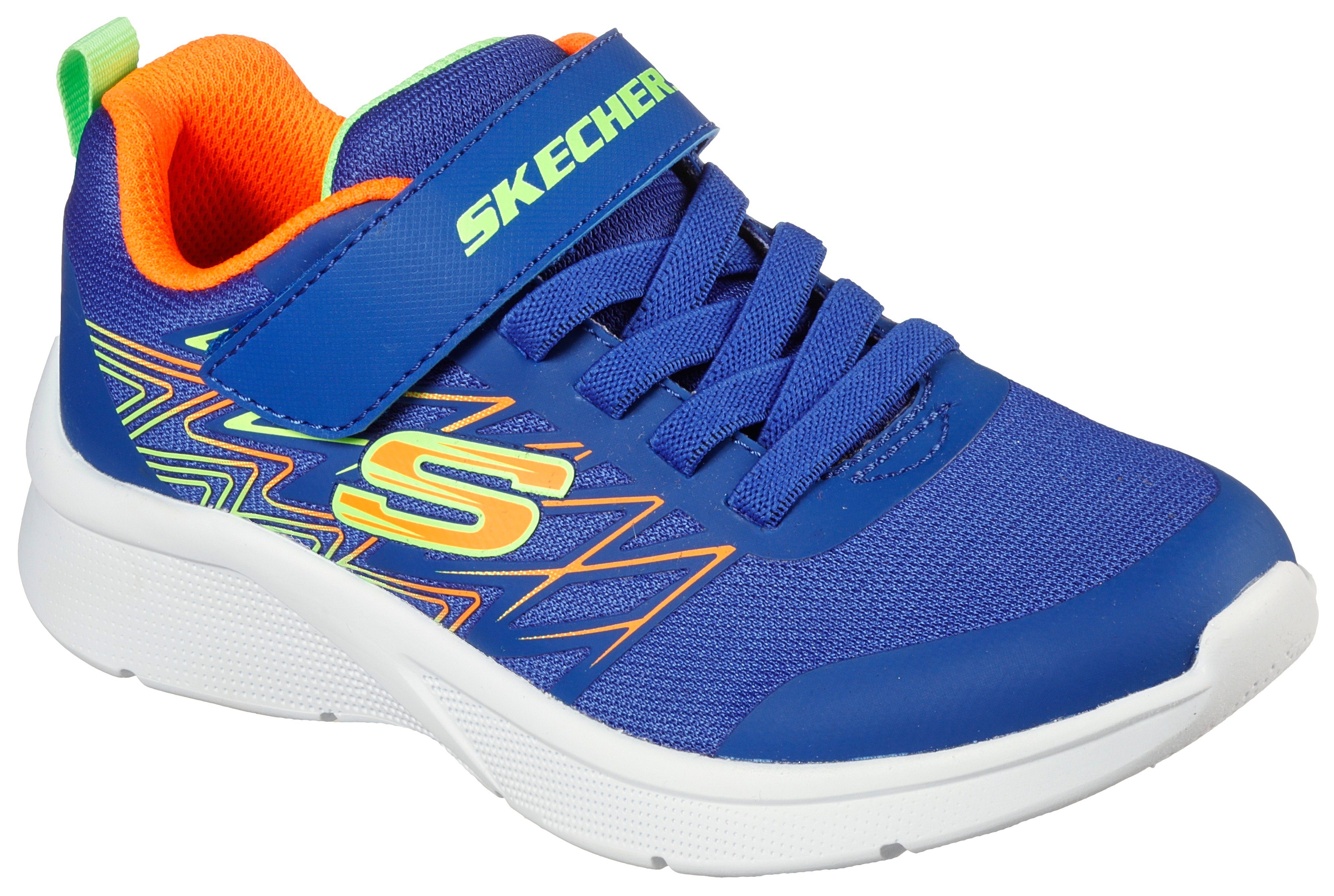 Skechers Kids MICROSPEC Sneaker mit Kontrastbesatz blau-orange