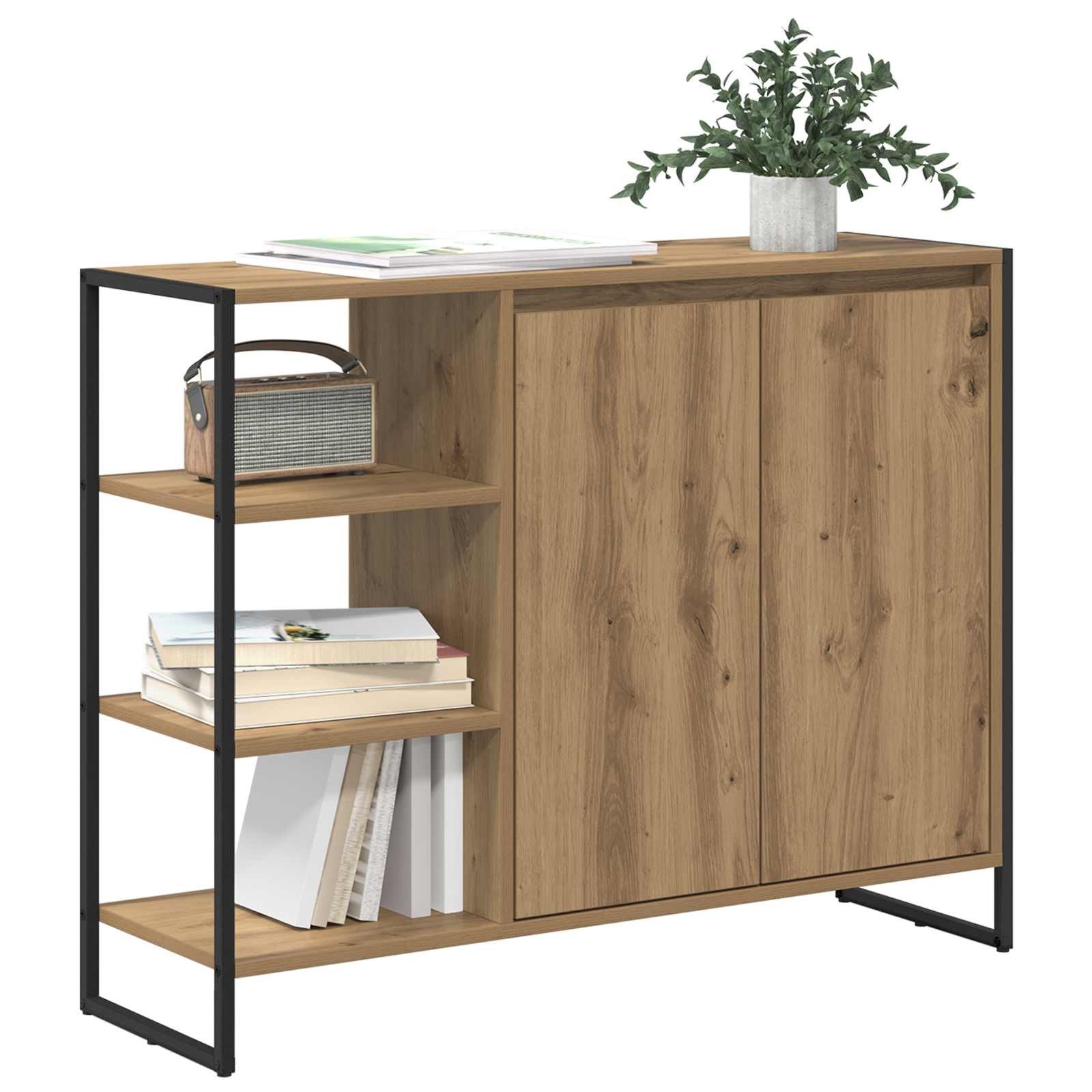 vidaXL Sideboard Seitenschrank Kunsthandwerk Eiche 96,5 x 30 x 75 cm (1 St) günstig online kaufen