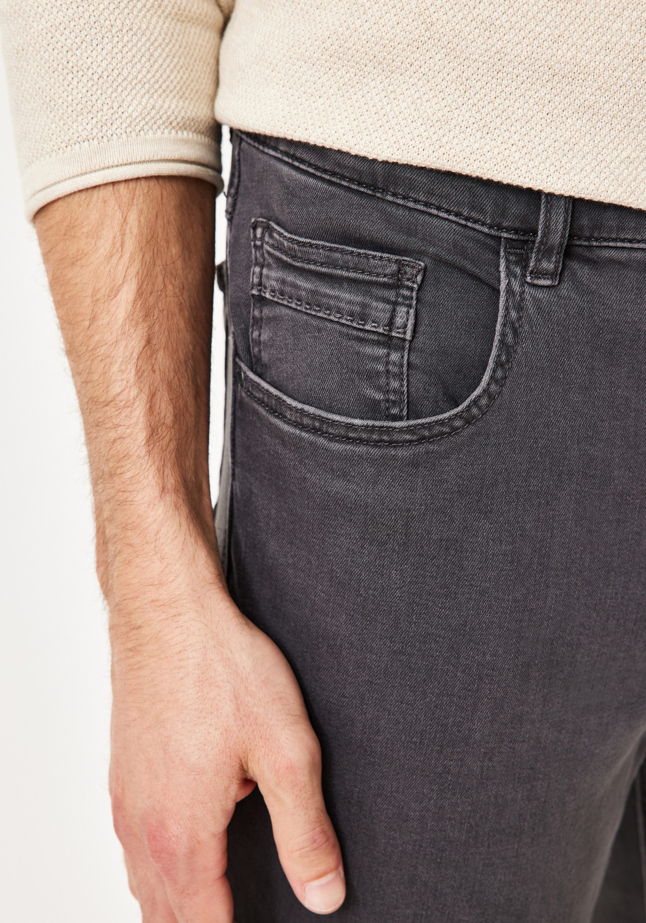 Paddock's Slim-fit-Jeans PIPE Graue Jeans mit Stretch