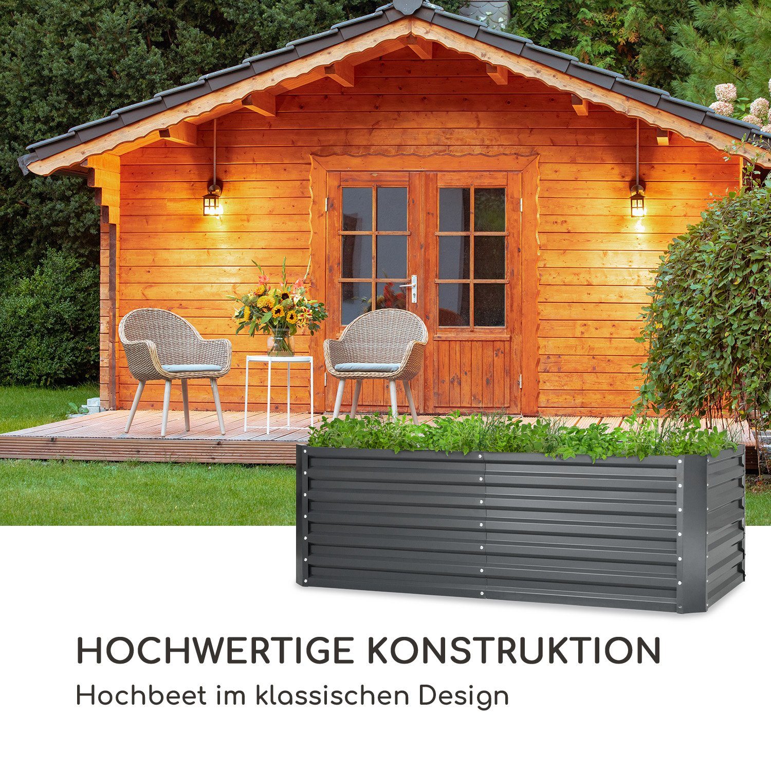 blumfeldt Blumentopf High Grow Straight, High Grow Straight Hochbeet 180 x 60 x 90 cm 970 l Stahl verzinkt