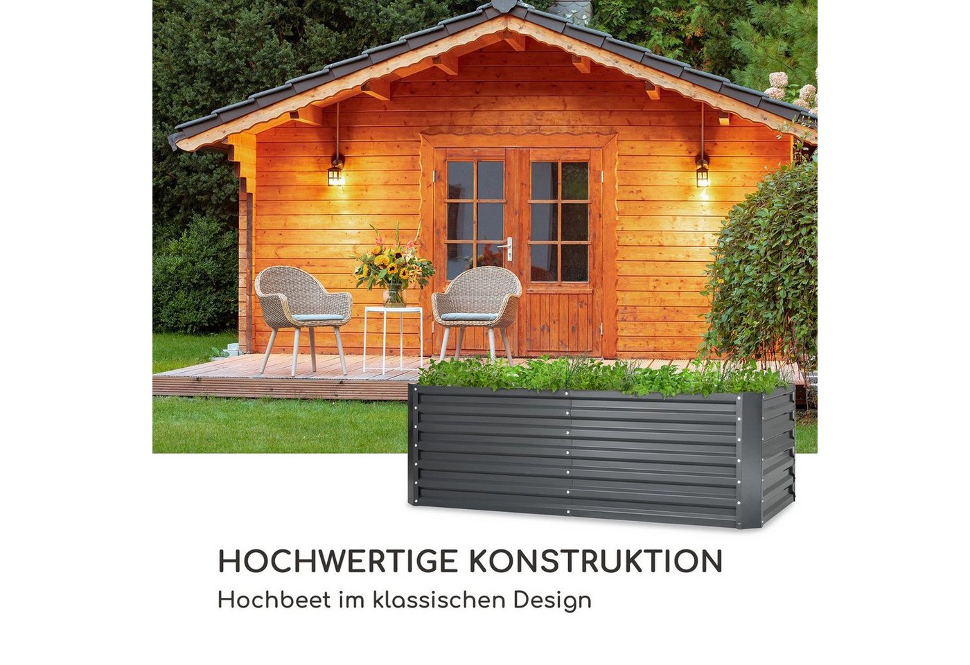 Thumbnail - blumfeldt Blumentopf High Grow Straight Hochbeet, Pflanzkübel Outdoor Balkon außen groß Metall Garten