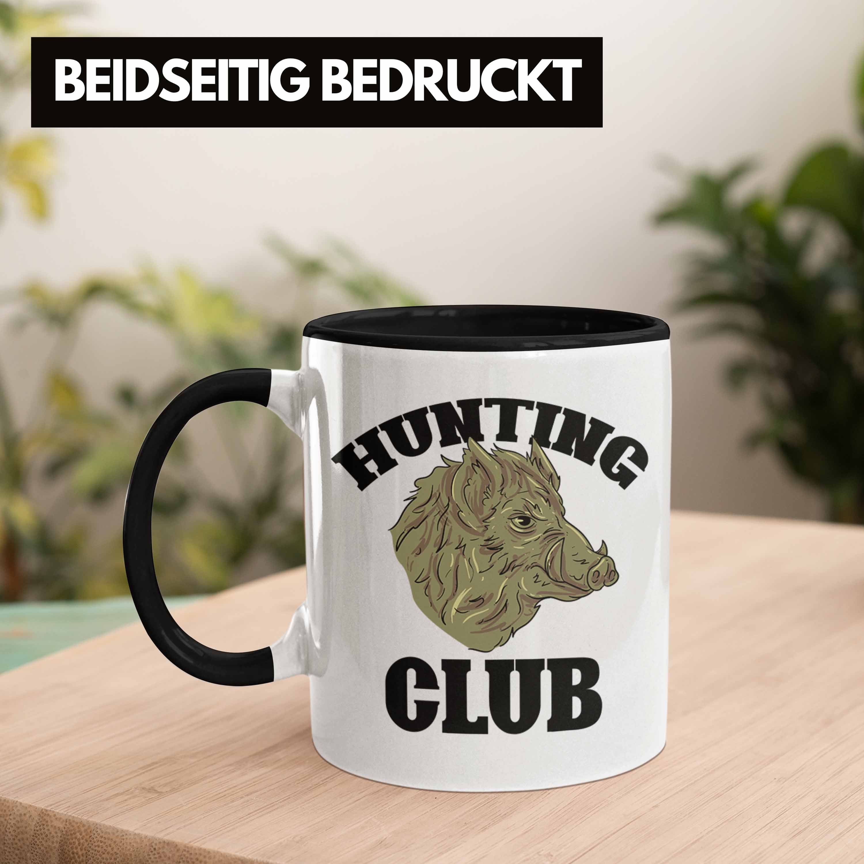 Club Wildschwein Schwarz Tasse Geschenkidee Tasse Trendation Spruch Hunting Geschenk Jäger Jag