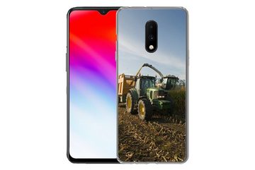 MuchoWow Handyhülle Traktor - Anhänger - Mais - Grün - Landleben, Phone Case, Handyhülle OnePlus 7, Silikon, Schutzhülle