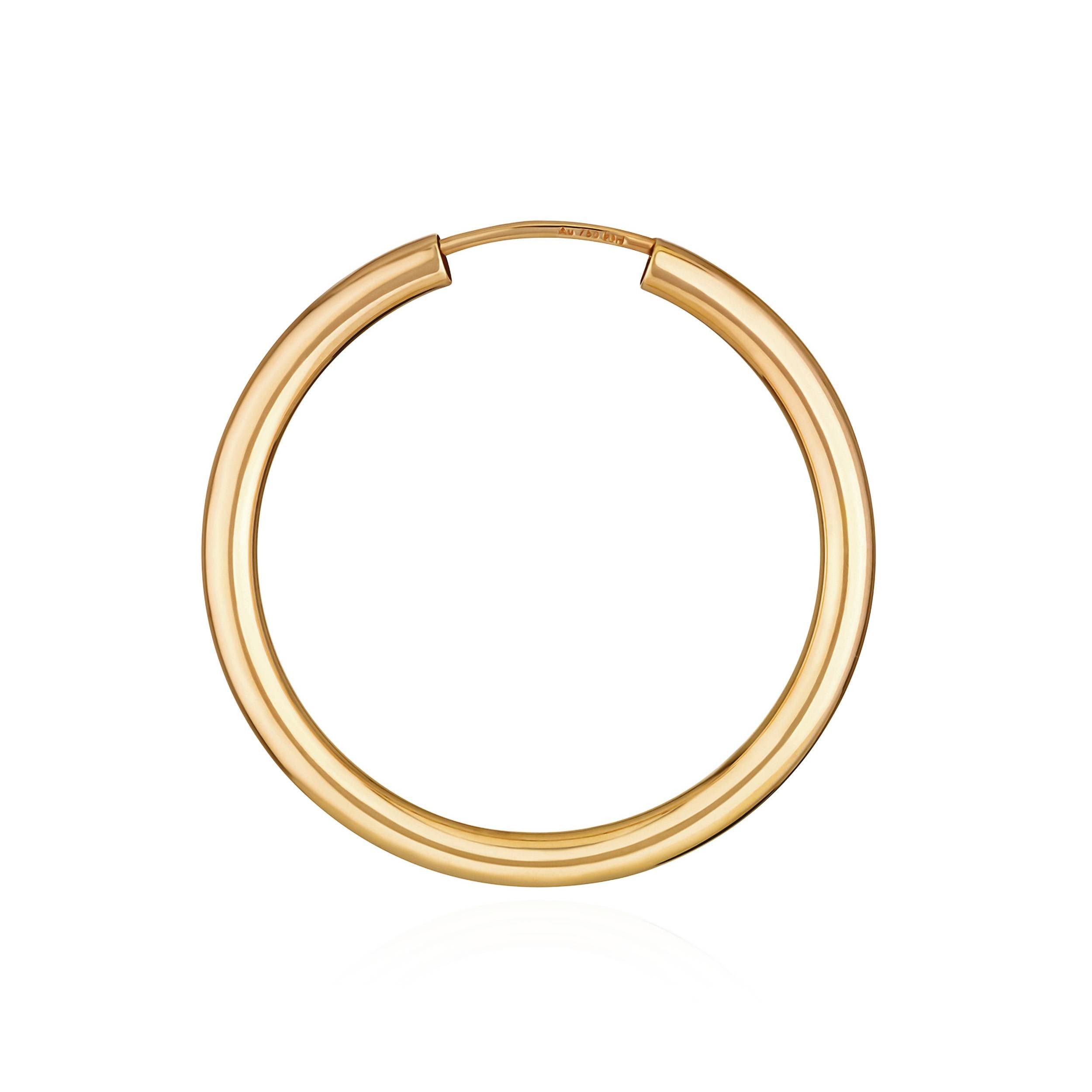 NKlaus Single-Creole Einzel 750 Gelbgold Creole Ohrring Ohrschmuck 2,5m