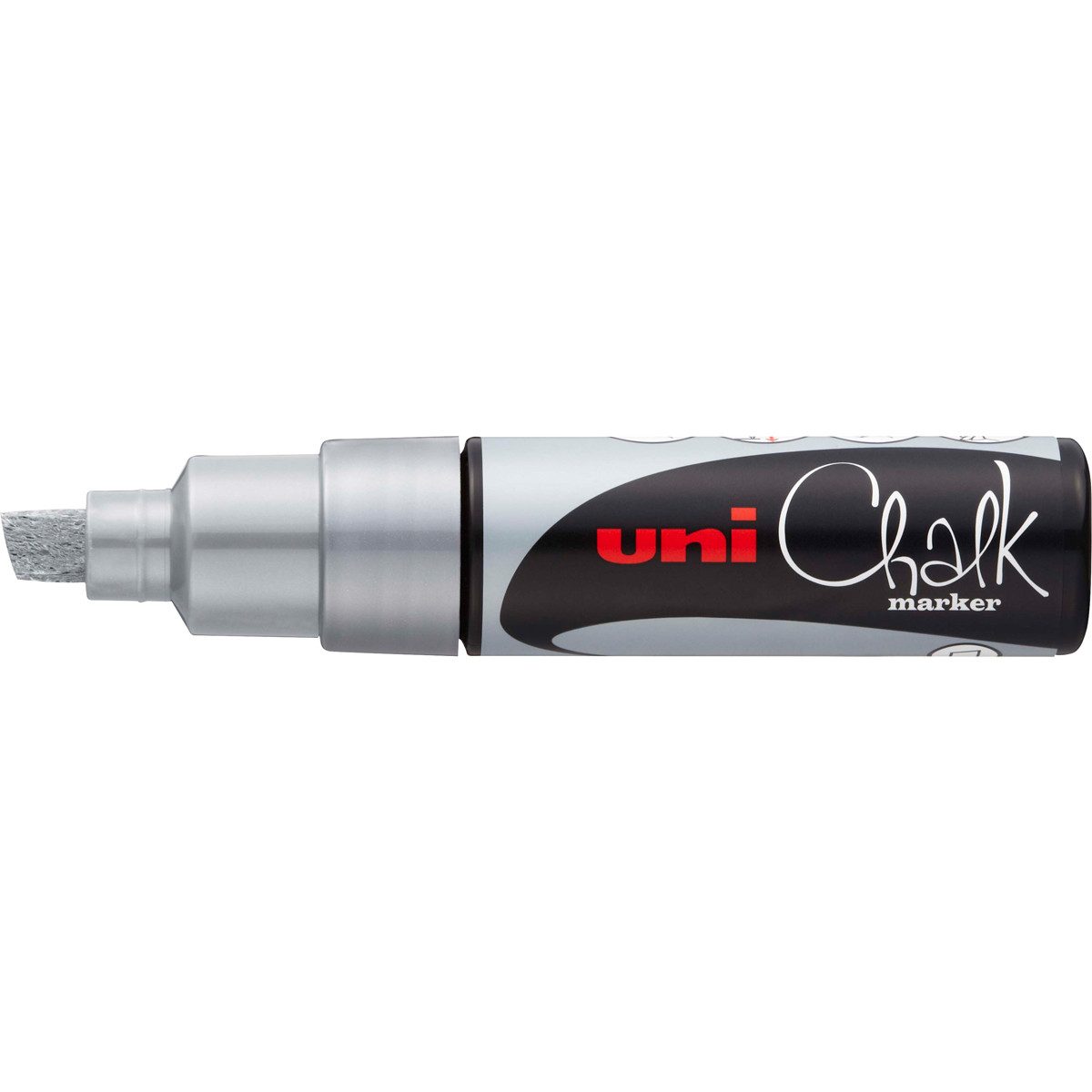 Mitsubishi Marker uni-ball Kreidemarker Chalk PWE-8K, silber, Keilspitze