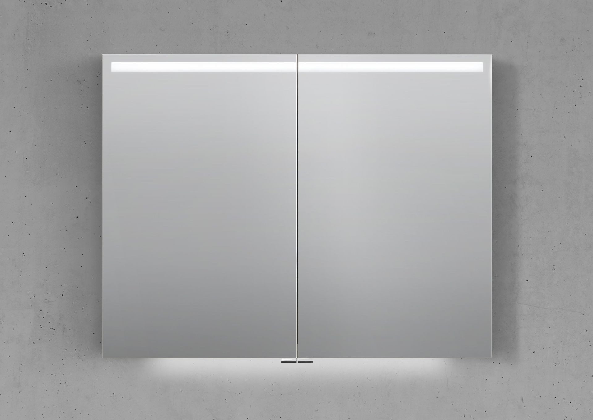 Intarbad Badezimmerspiegelschrank 2-türiger Spiegelschrank mit integrierter MULTI LED Beleuchtung (Doppelspiegeltüren, Holz-/ Lackdekore, Maße von 90 bis 120 cm wählbar, Höhe 70 cm, Glasfachböden, Magnetleiste & Kosmetikspiegel Ø 12 cm) Vormontierte Lieferung, Floatglas, 160 kg Traglast, Made in Germany