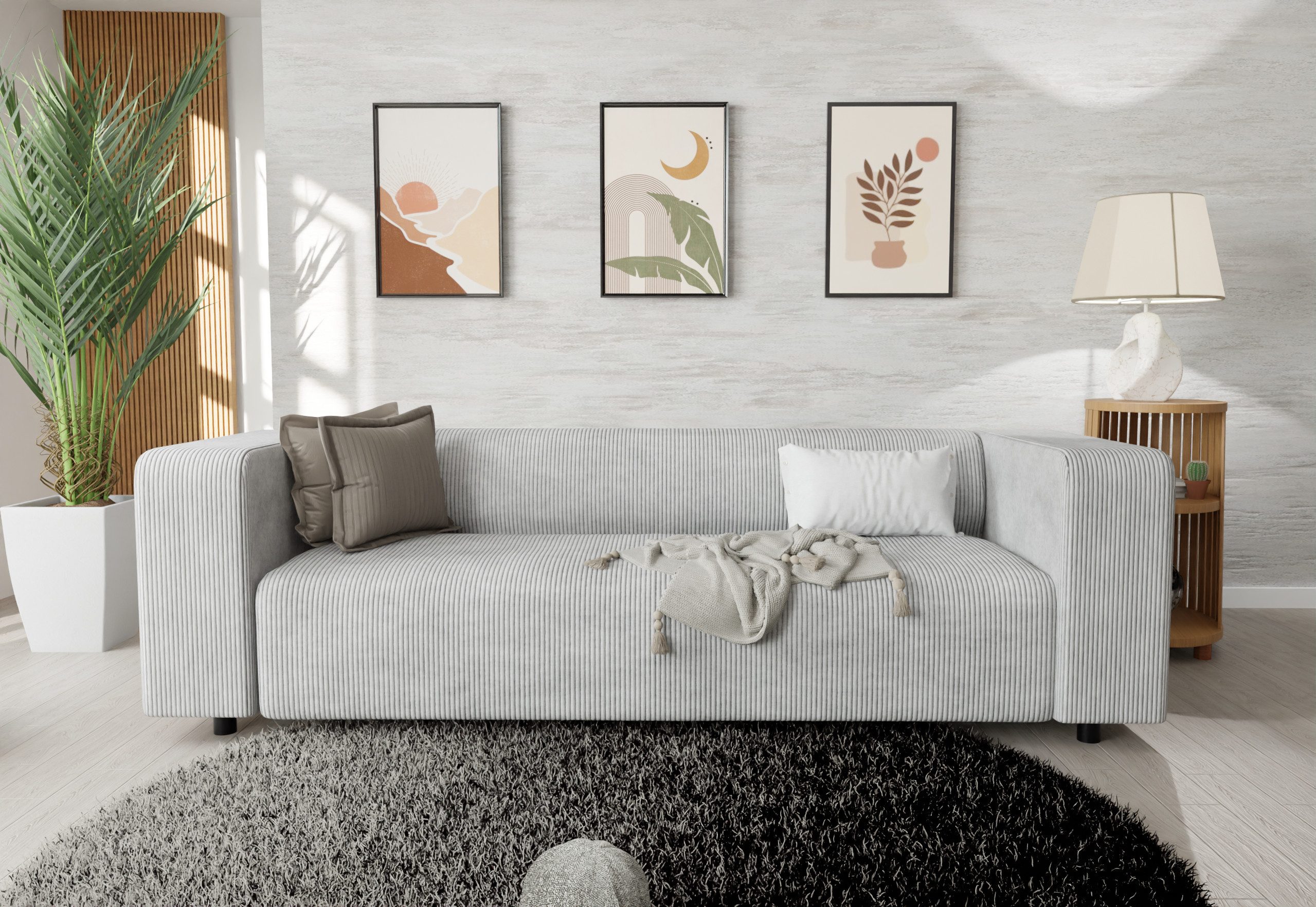 S-Style Möbel Polstergarnitur 3+2 Gustav aus Cord-Stoff mit bequemem Sitz, (1x 3-Sitzer-Sofa, 1x 2-Sitzer-Sofa) – Bild 5 von 5