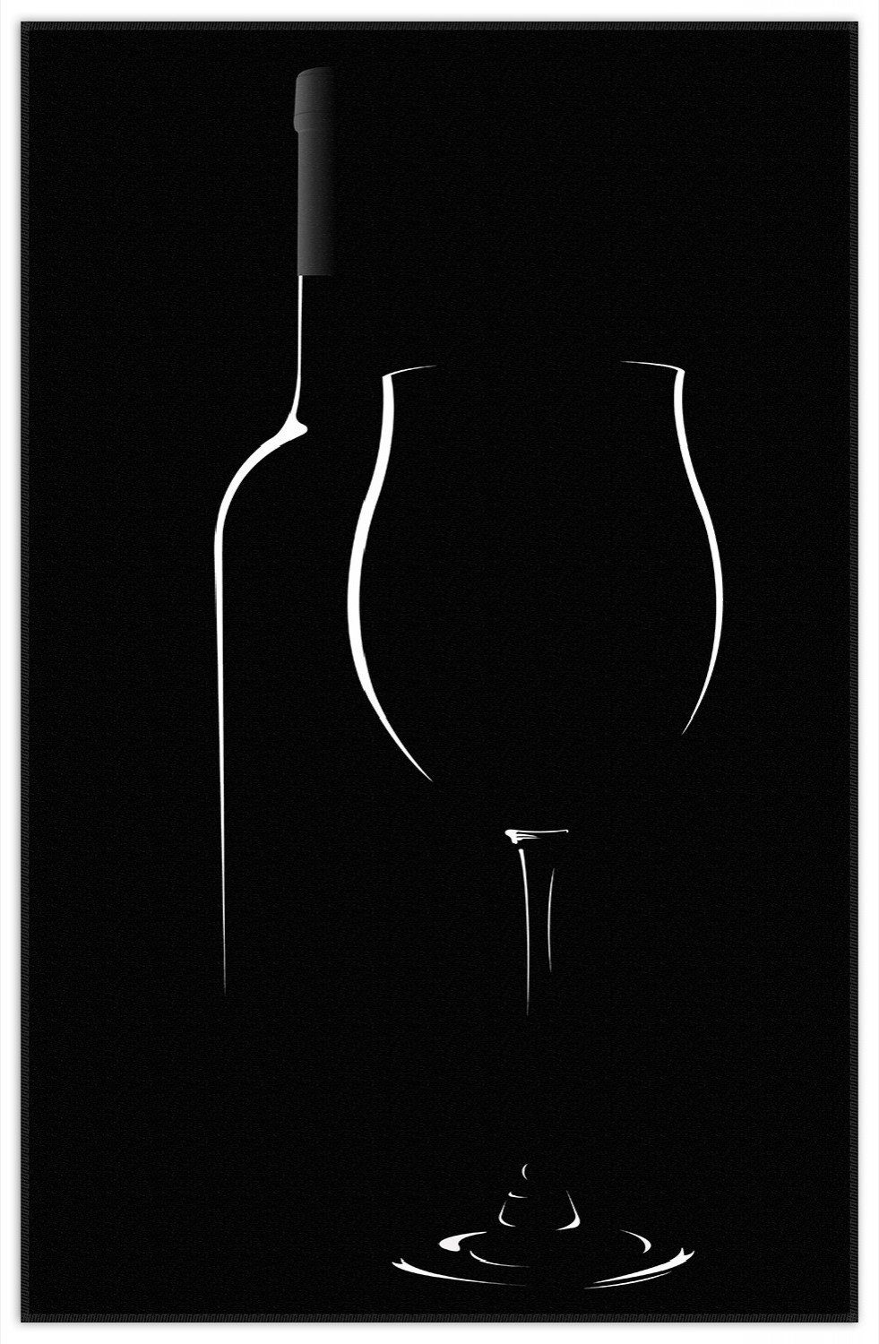Teppich Rotwein bei Nacht Schwarz-Weiß
