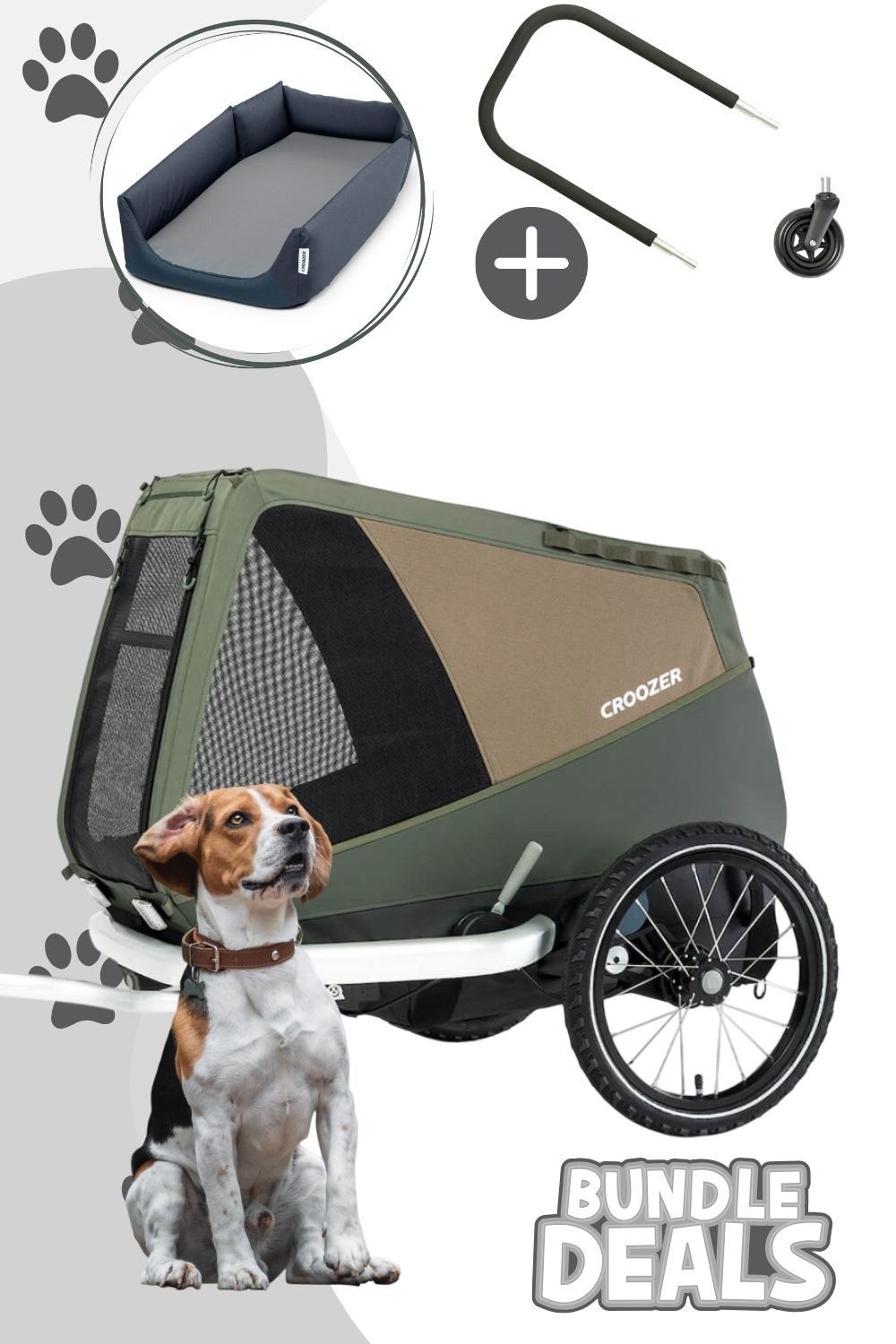 Croozer Fahrradhundeanhänger Croozer Dog Enna Starter Bundle inkl. Enna Hundebett und Buggyset