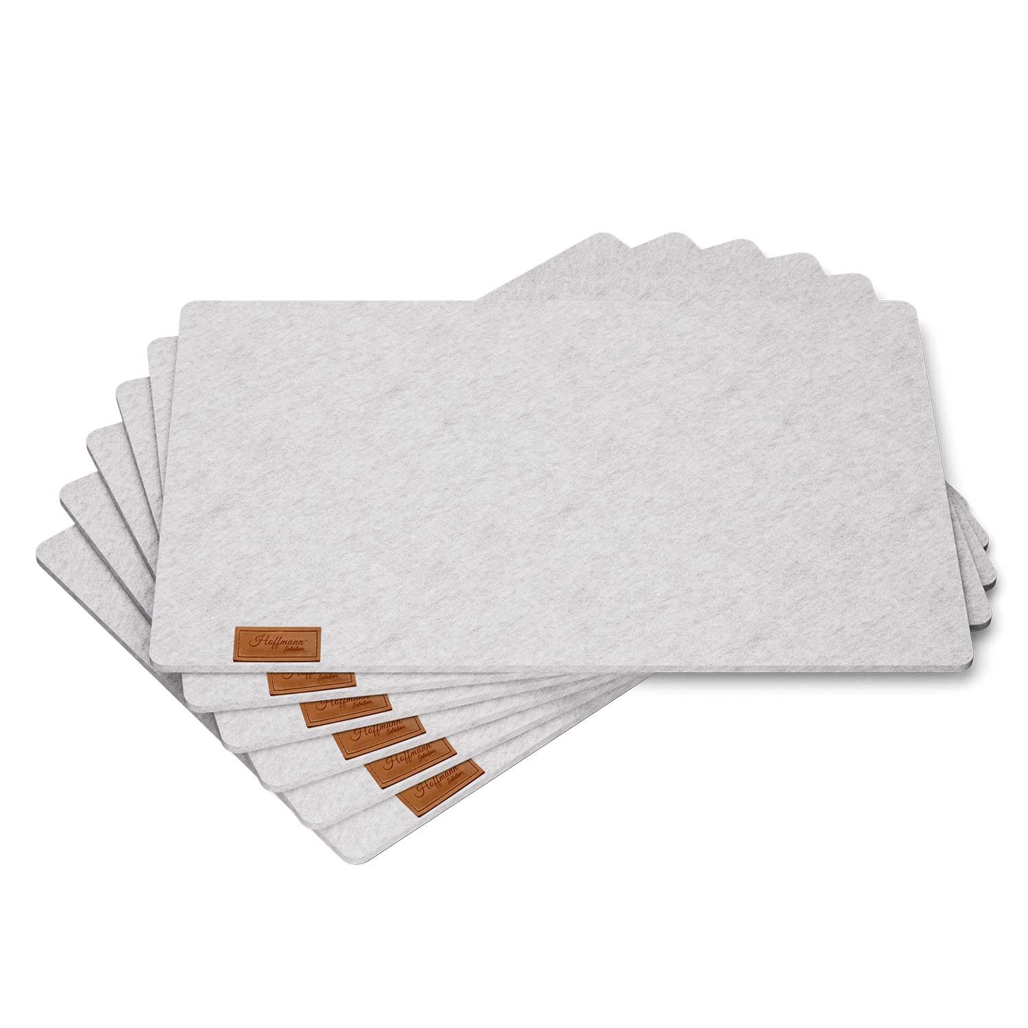 Hoffmann Germany Platzset Tischunterlage Filz 45×30 cm, 6er-Set, hellgrau, hitzebeständig, (Set, 6-St., 6x Platzset 45×30 cm), 5 mm Filz, abwaschbar, 200°C, 90% Polyester, zeitloses Design