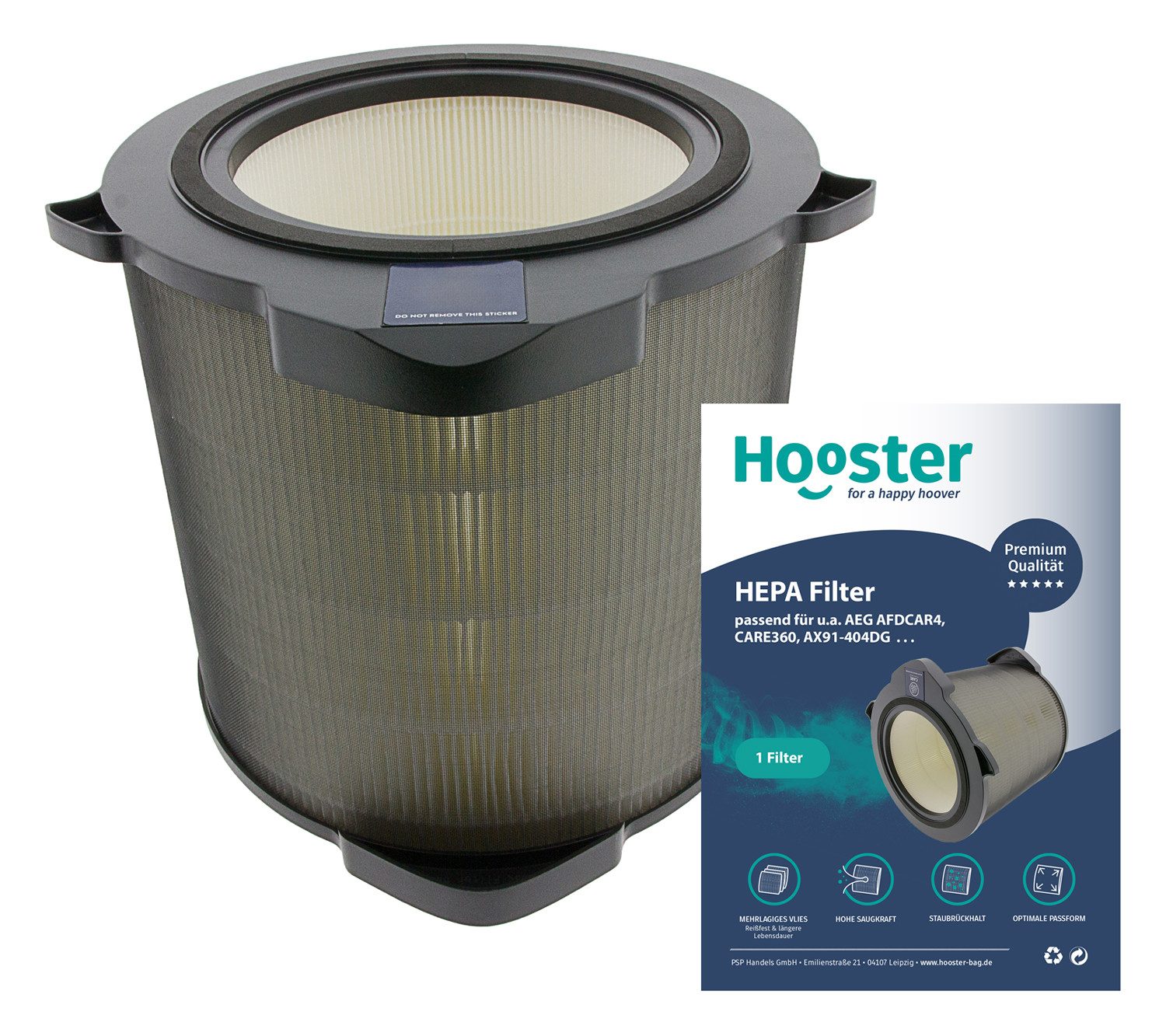 Hooster Luftfilter 1 Filter kompatibel mit AEG Luftreiniger AX91-404DG, Ersatz für AEG CARE360 Luftfilter AFDCAR4