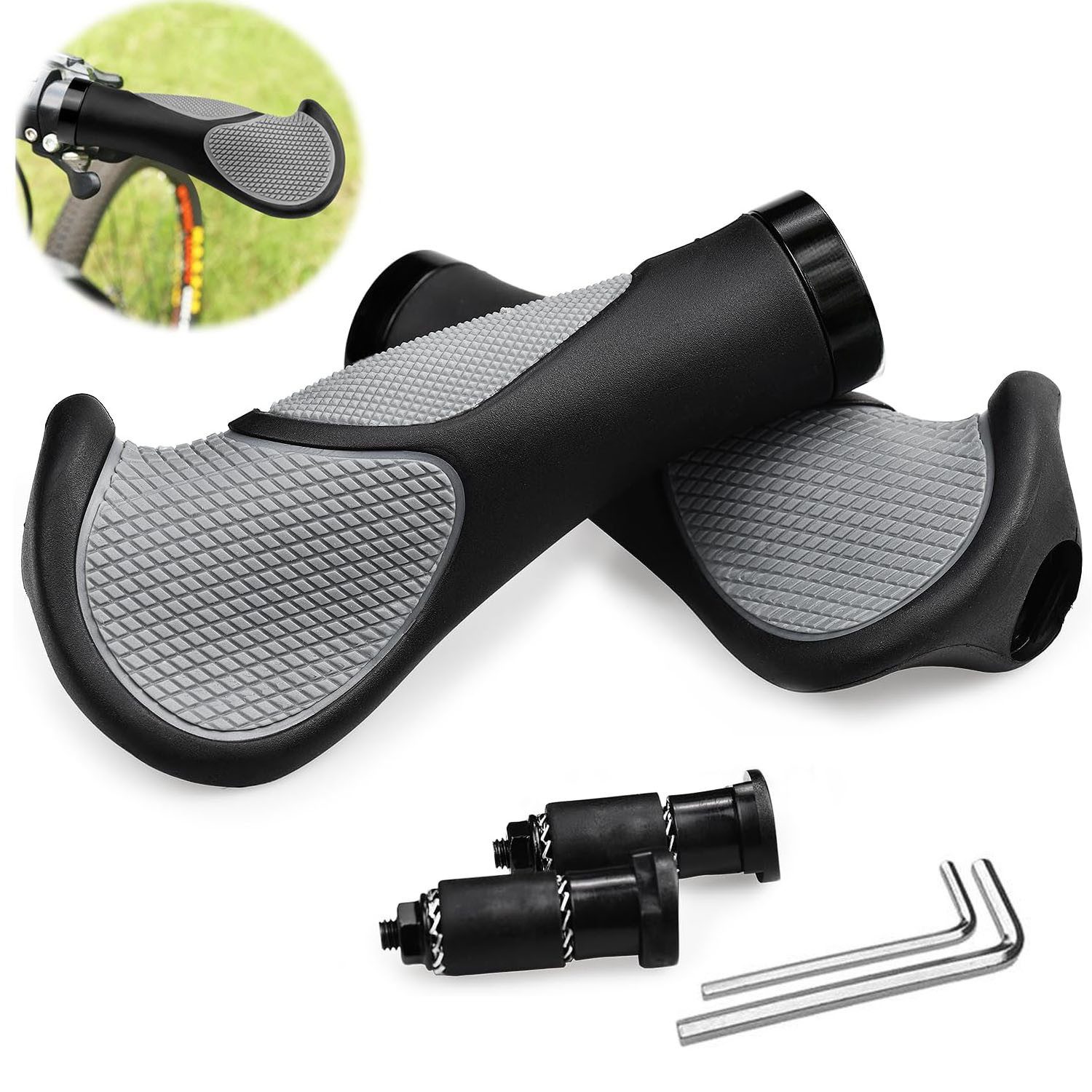 SURFOU Fahrradlenkergriff fahrradgriffe mtb griffe fahrradlenker fahrradgriffe ergonomisch (fahrrad zubehör, lenkergriffe, Ein Paar Fahrradlenkerabdeckungen)