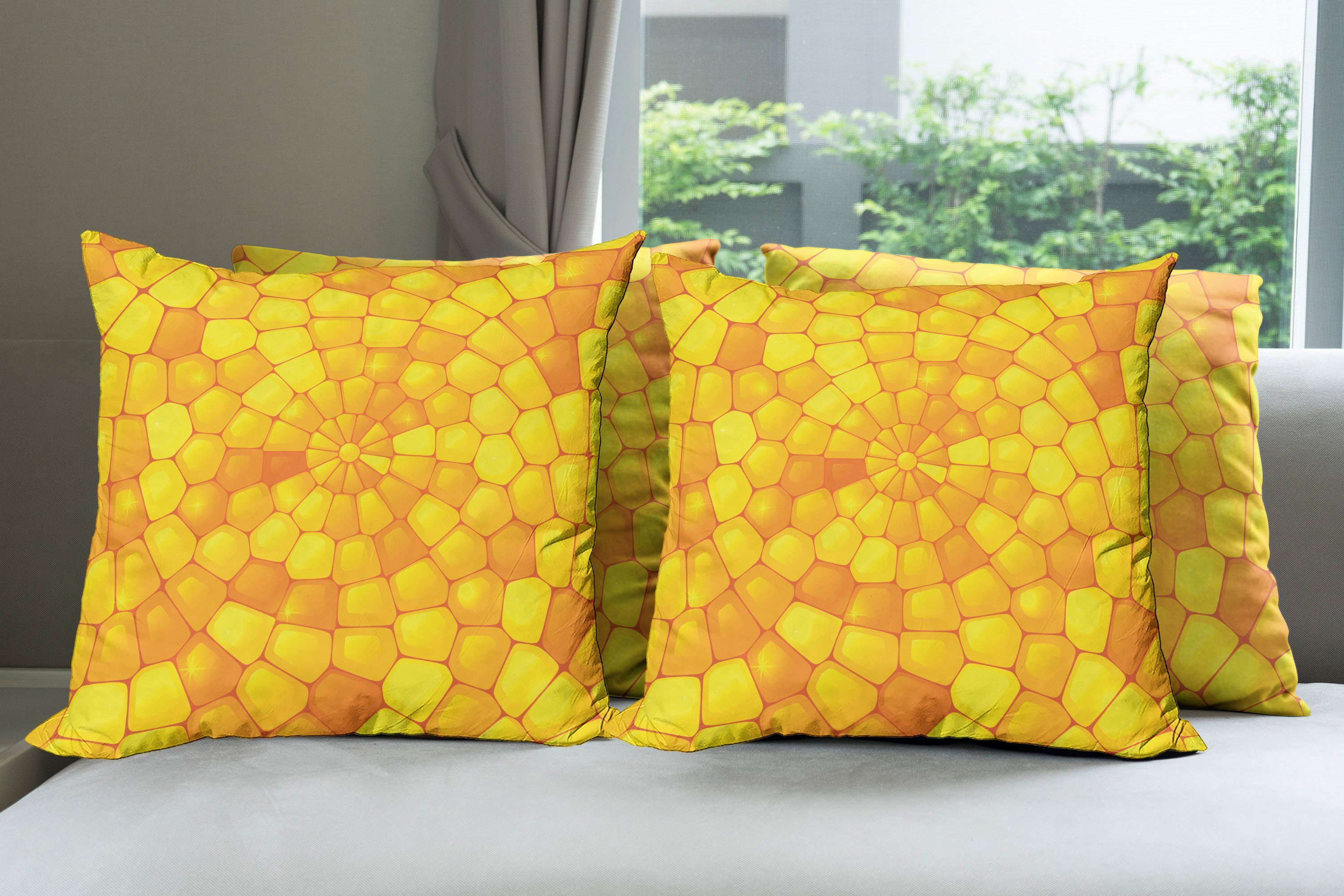 Kissenbezüge Modern Accent Doppelseitiger Corn Abakuhaus (4 Pattern Gelb Digitaldruck, Abstrakt Stück)