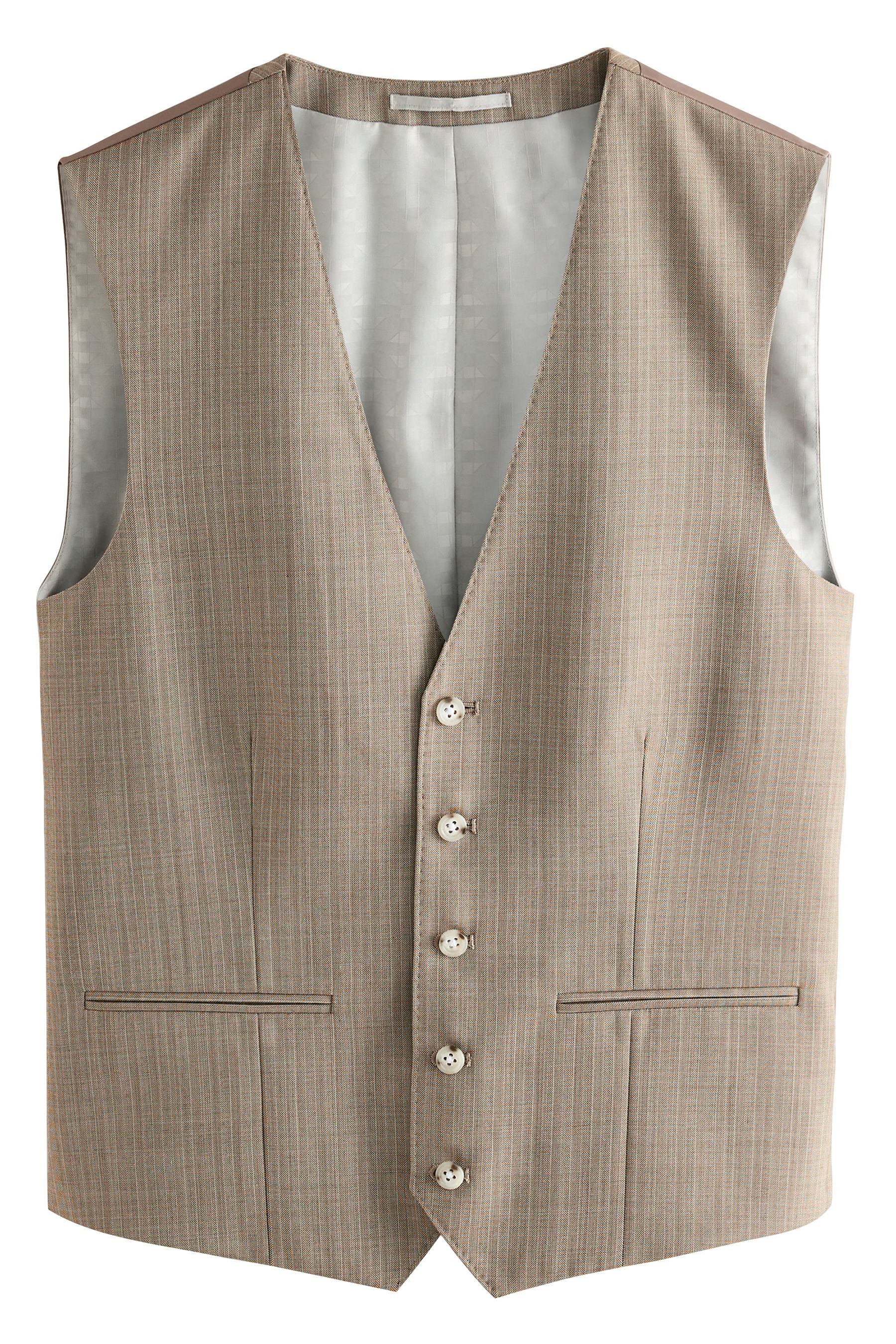 Next Anzugweste Gestreifte Anzugweste mit Fischgratmuster (1-tlg) günstig online kaufen