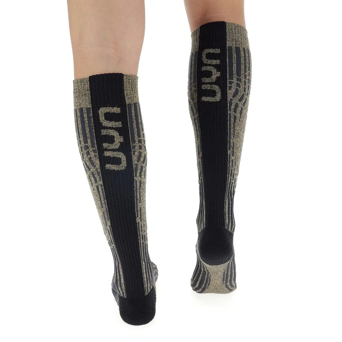 UYN Skisocken Cashmere Shiny Ski (edle Kaschmirsocken, atmungsaktivit) gold/schwarz