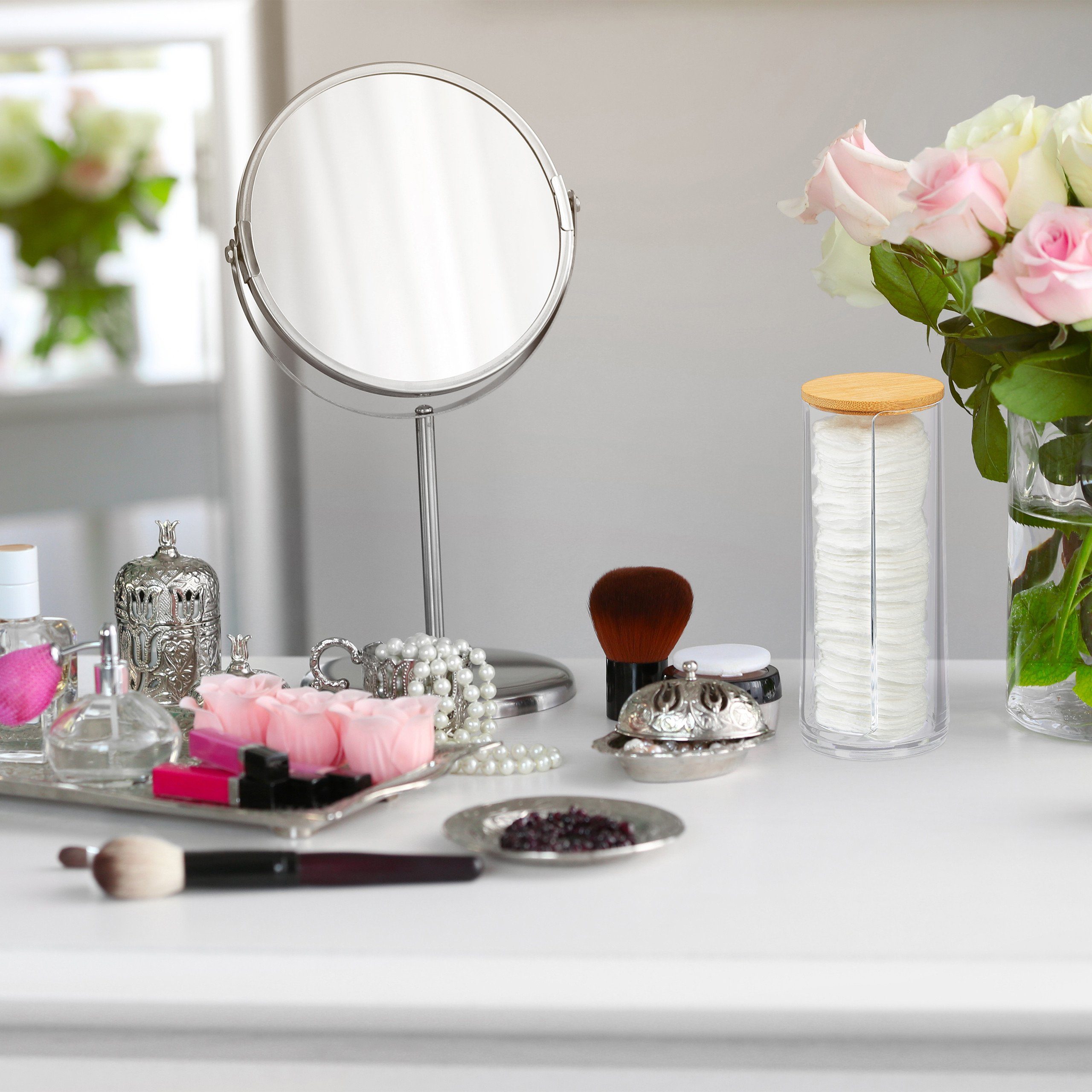 relaxdays Wattepadspender Wattepads Aufbewahrung 2er Set, Farbmix 2 günstig online kaufen