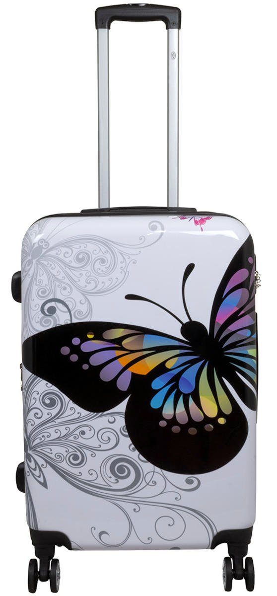 Warenhandel König Hartschalen-Trolley Butterfly, 4 Rollen, günstig online kaufen