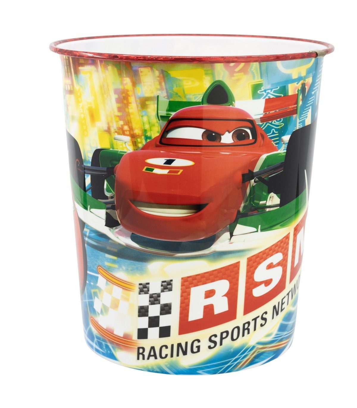 Disney Cars Papierkorb Formula Racer Kinder Mülleimer für Kinderzimmer und Spielzimmer