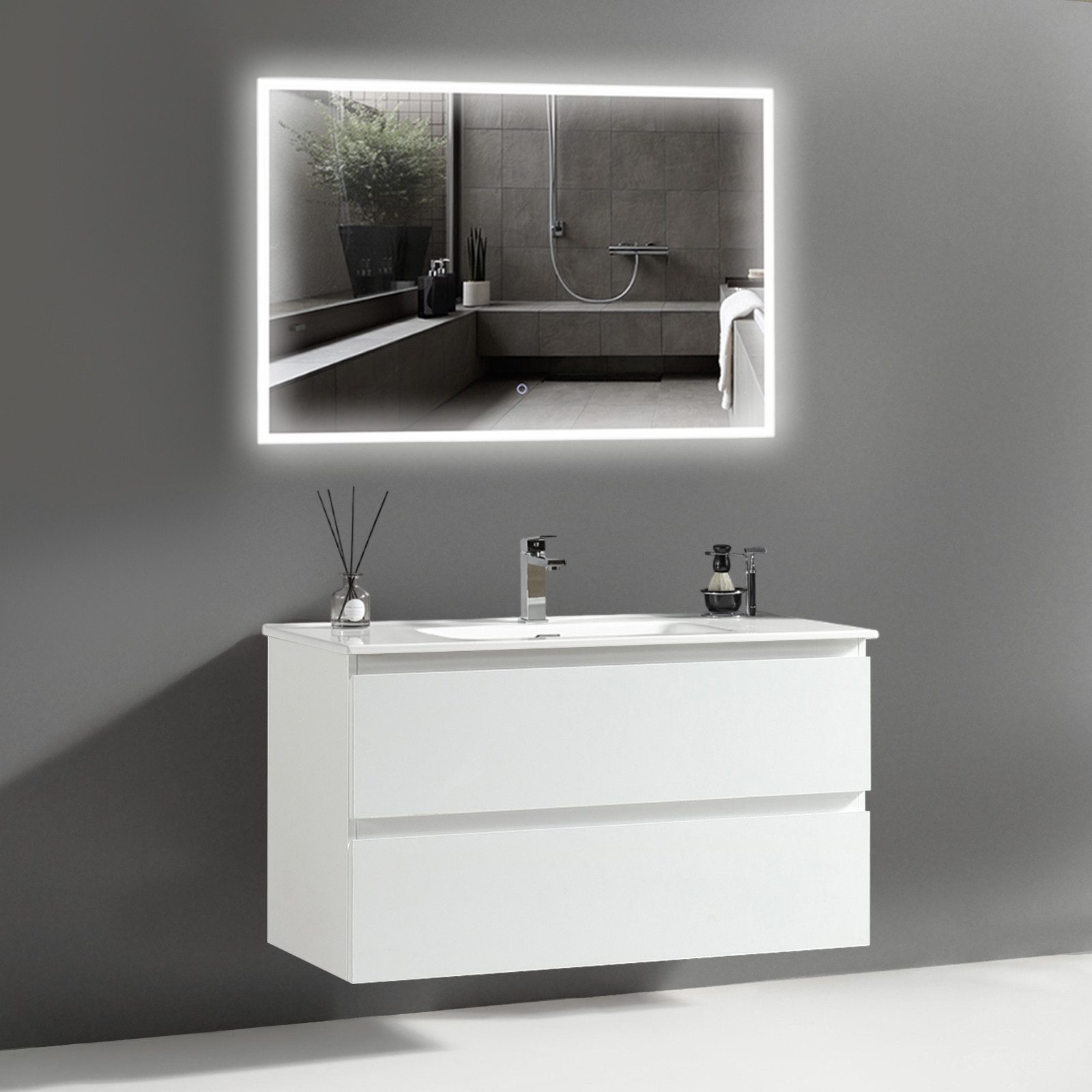 Alpenberger Badmöbel-Set Badezimmermöbel Badezimmer Schrank, (Waschplatz mi günstig online kaufen